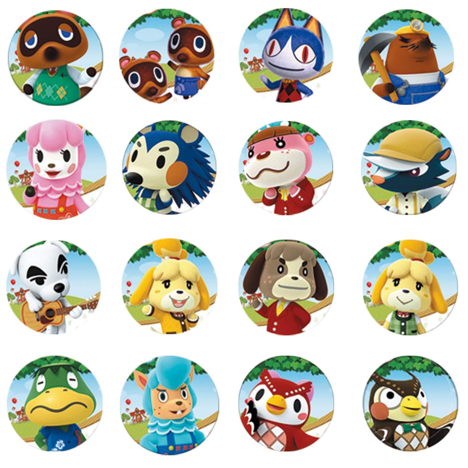 RAFA store NFC Mini Amiibo Game Cards for Animal Crossing Nintendo Switch 16pcs with Cards Holder