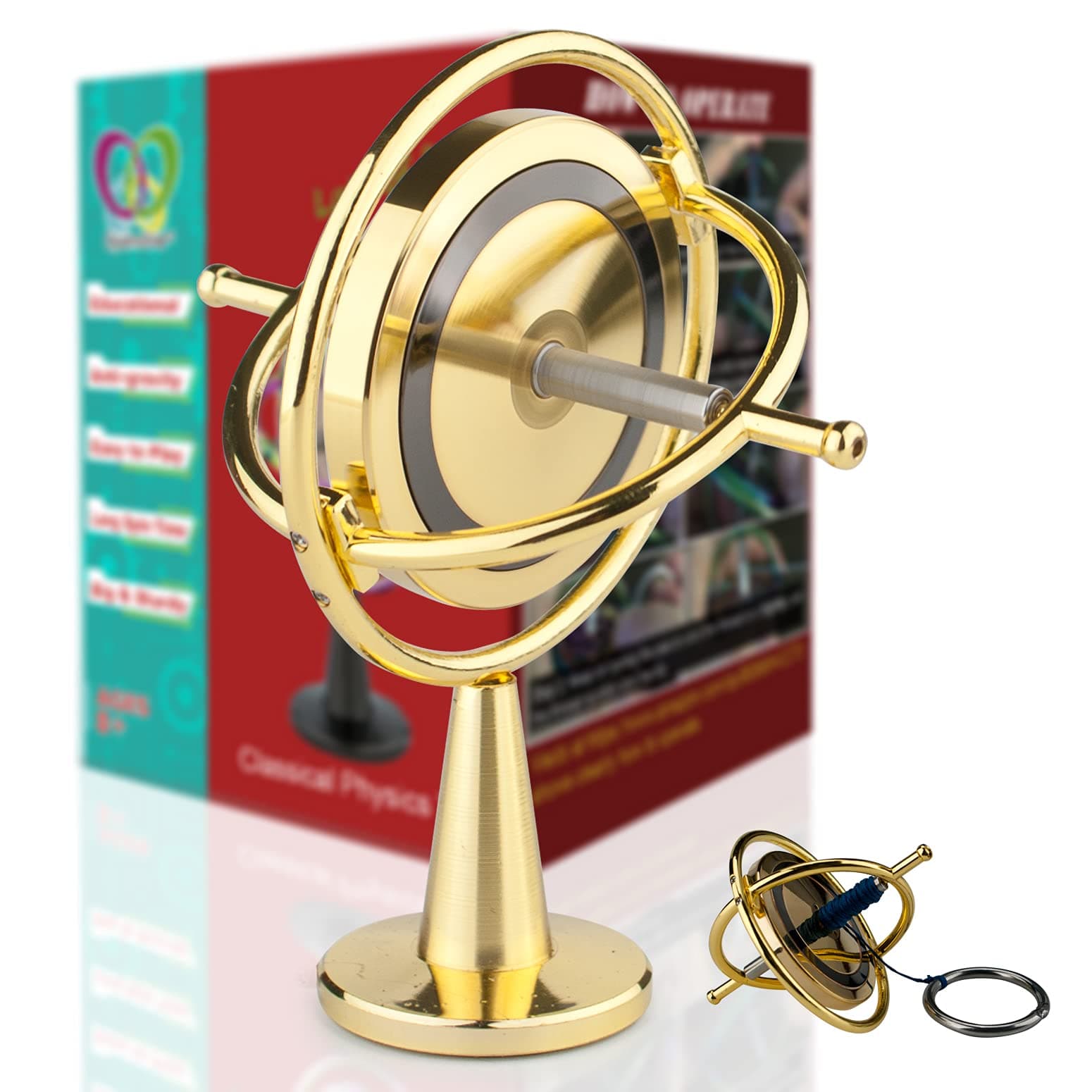 DjuiinoStar Heavy Duty Gyroscope (Solid Metal Rotor): Sturdy and Stable (Provides Good Gaming Experience)! High-End Office Toy, Addictive Science Gear DG-5PRO-04