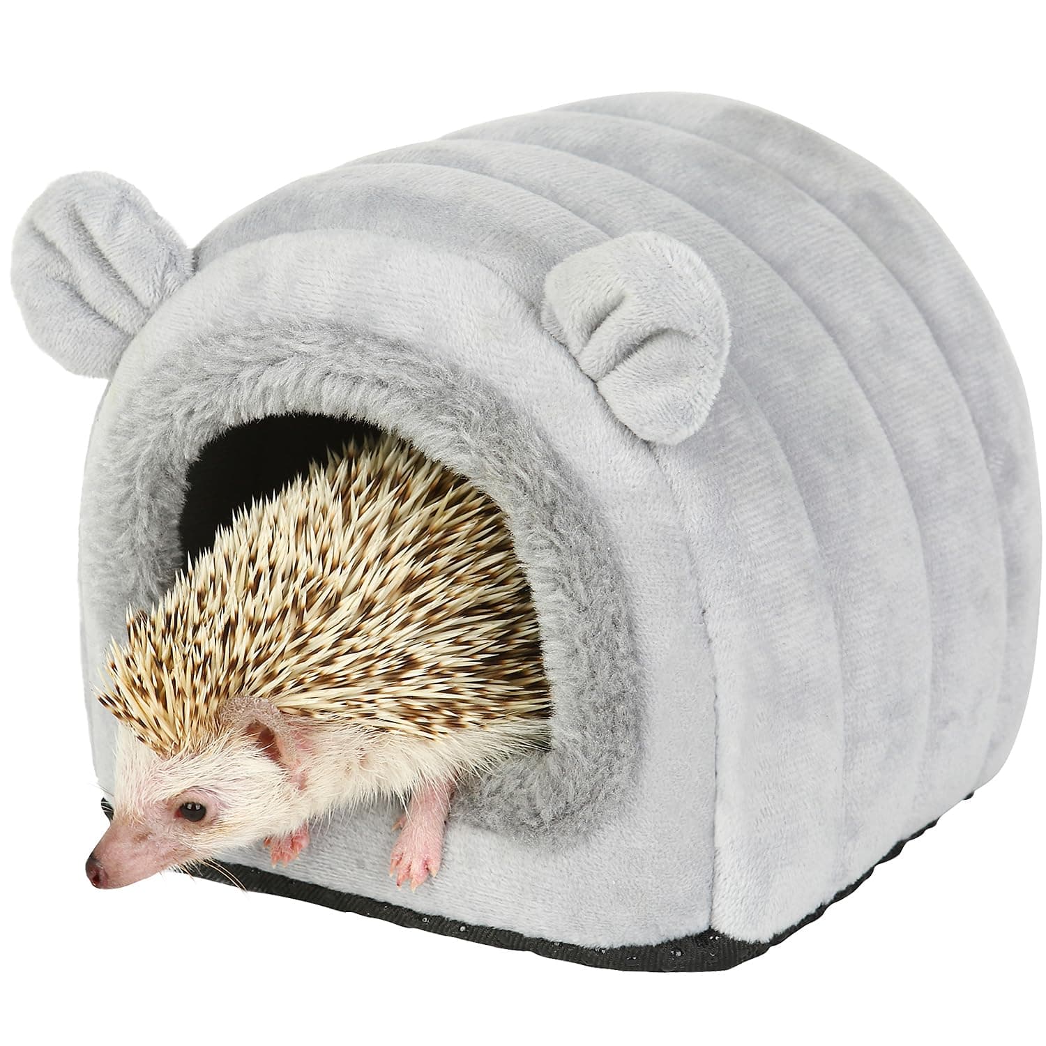 Hedgehog Bed Cave Nest Hideout, Hamster Guinea Pigs Small Animals Cage Supplies Warm House-Gray