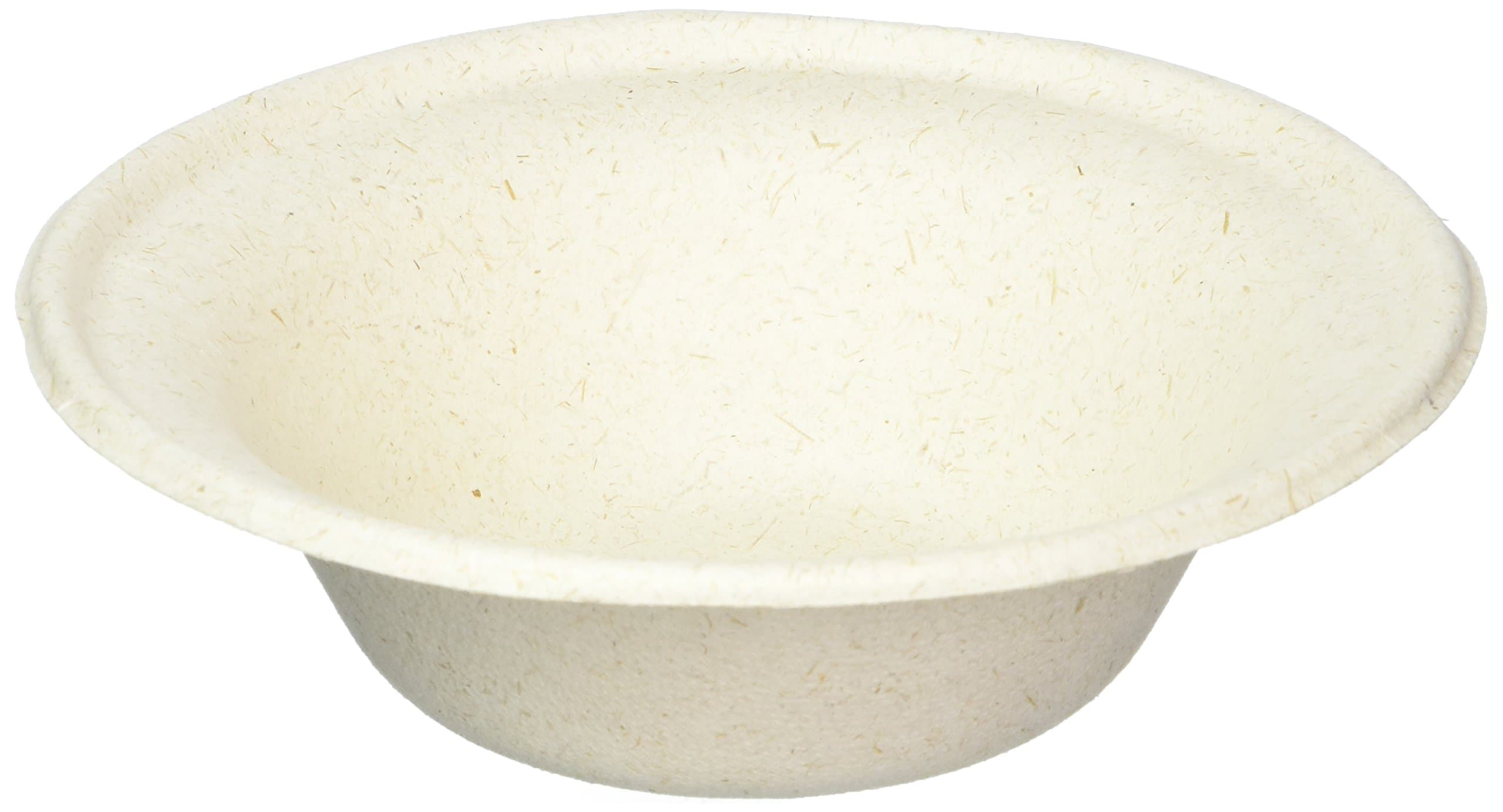 100% compostable and biodegradable DISPOSABLE 12oz BOWLS - (125 COUNT), made from bamboo & sugar cane, excellent strength