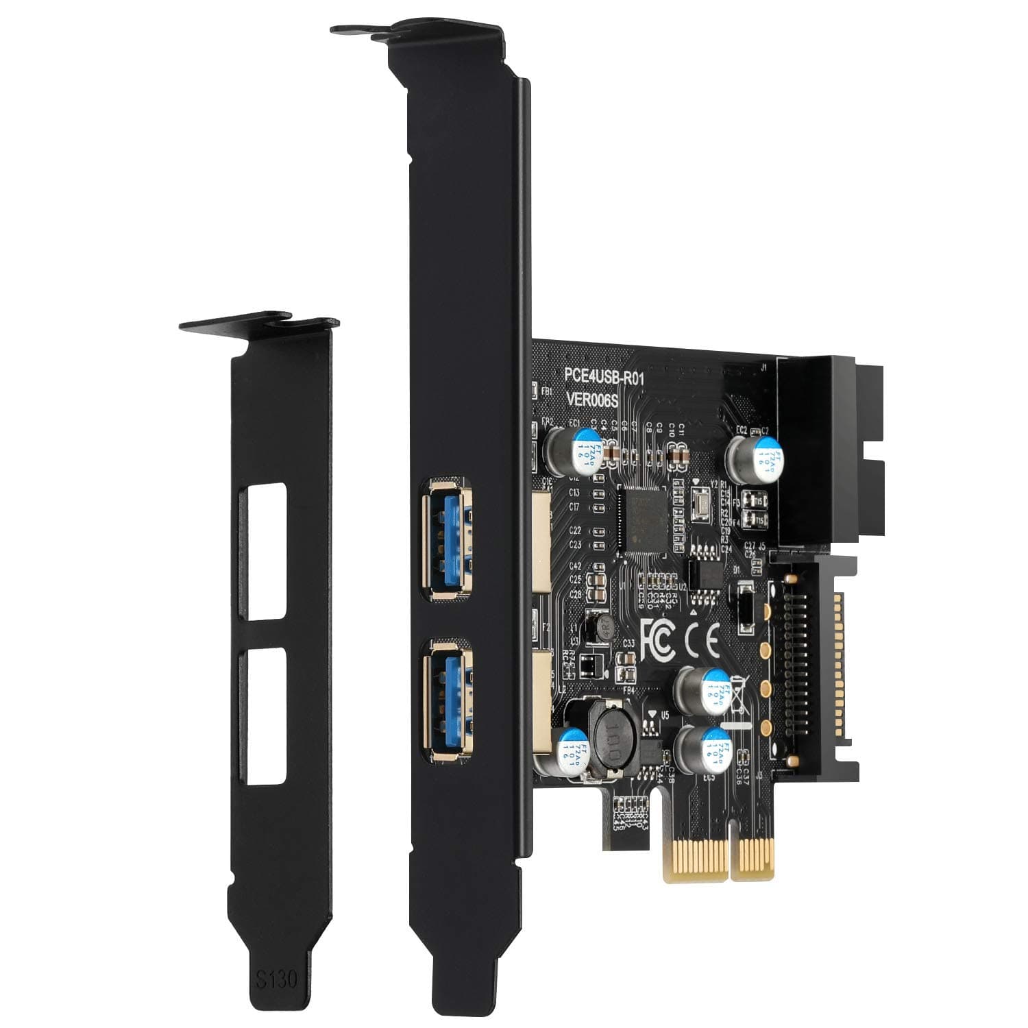 PCI E USB 3.0 Card Express 1X 2 Ports with Internal 19 Pin USB 3.0 Connector Superspeed 5Gbps PCI E USBIII Expansion Card Controller Adapter Support Windows 10, 8, 7, XP