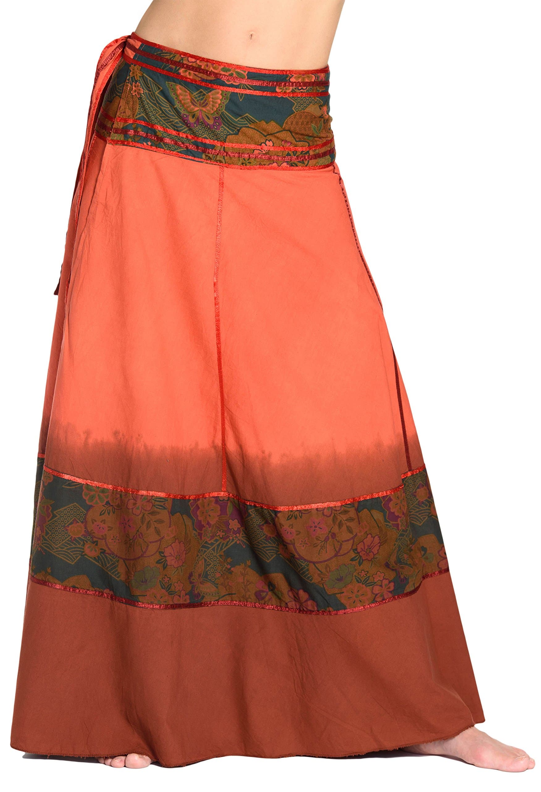 Batik wrap-Around Skirt - Unisex Skirt from India, 92 cm Long, with Ties - Many Different Designs