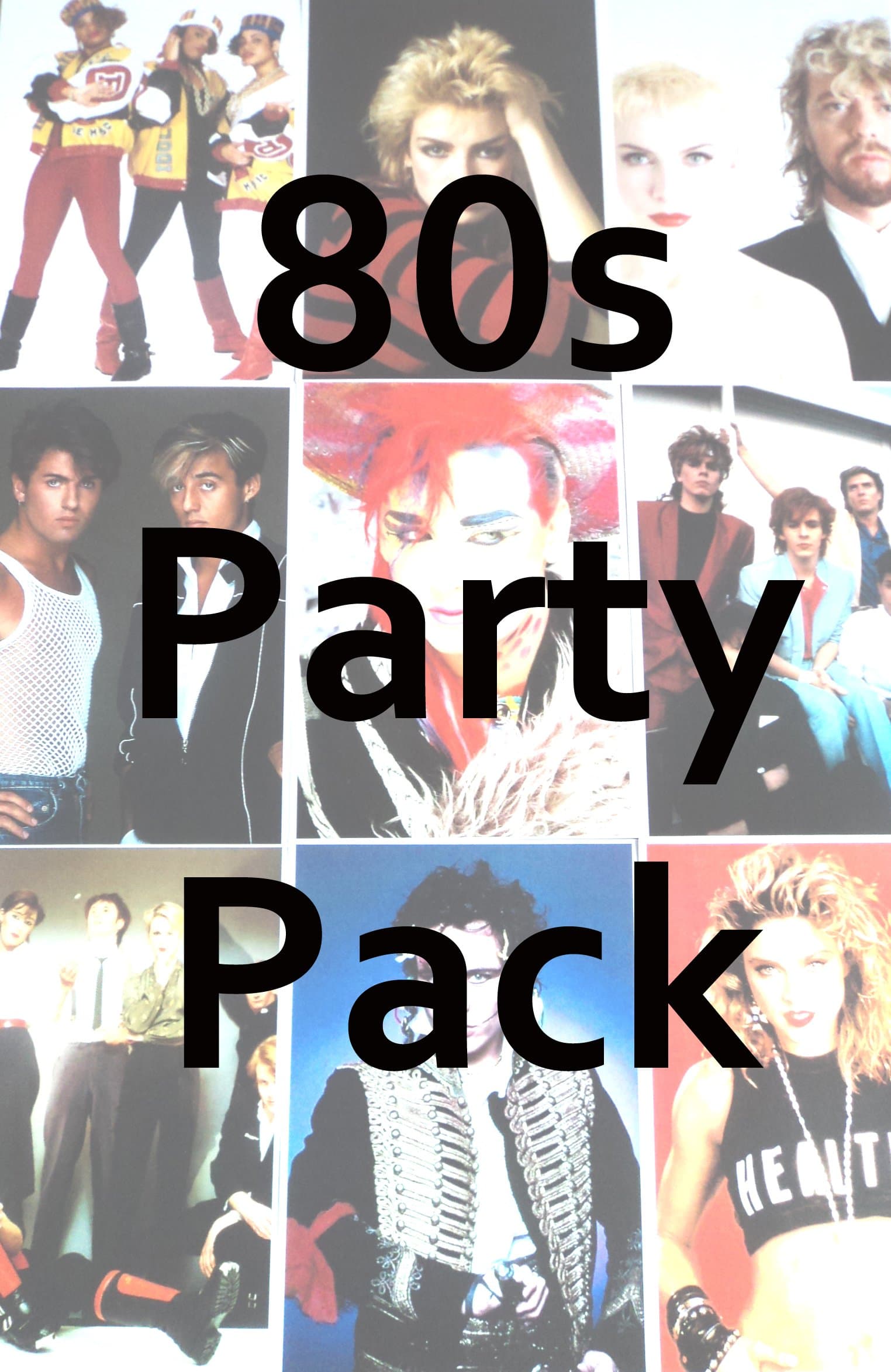 80s Material Girl 80s Party Theme Decorations Pack - Banners, Posters, Inflatable Boom Box, Balloons & Click Clacks