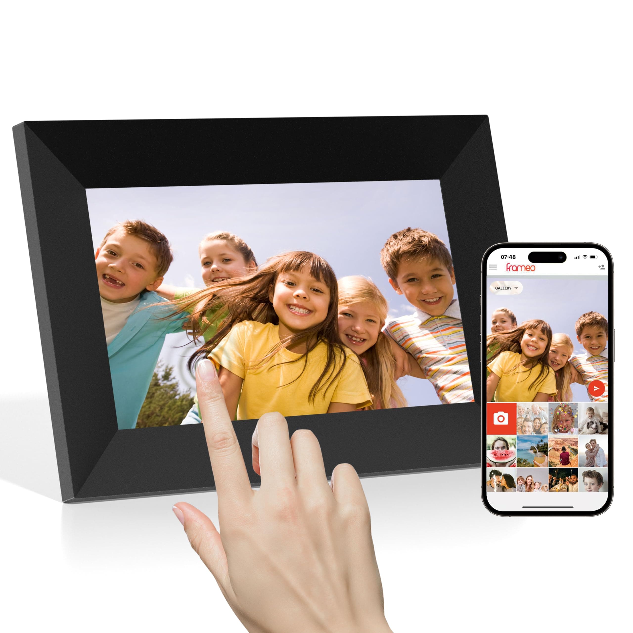 7 Inch WiFi Digital Photo Frame, 16GB Storage Touch Screen Smart Cloud Photo Frame, Easy Setup to Share Photos or Videos via Uhale, Auto-Rotate, Best Gift for Birthday