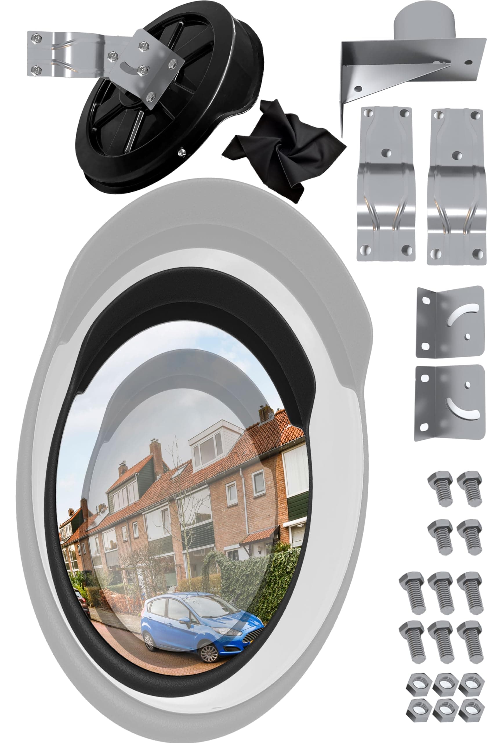 Traffic Mirror 26 inch - Corner Mirror Blindspot for Wall Convex Mirror for Driveway Garage Mirror Parking Assist Security Mirror Outdoor Road Mirror Gas Station Mirror - Wide Angle Traffic Mirror