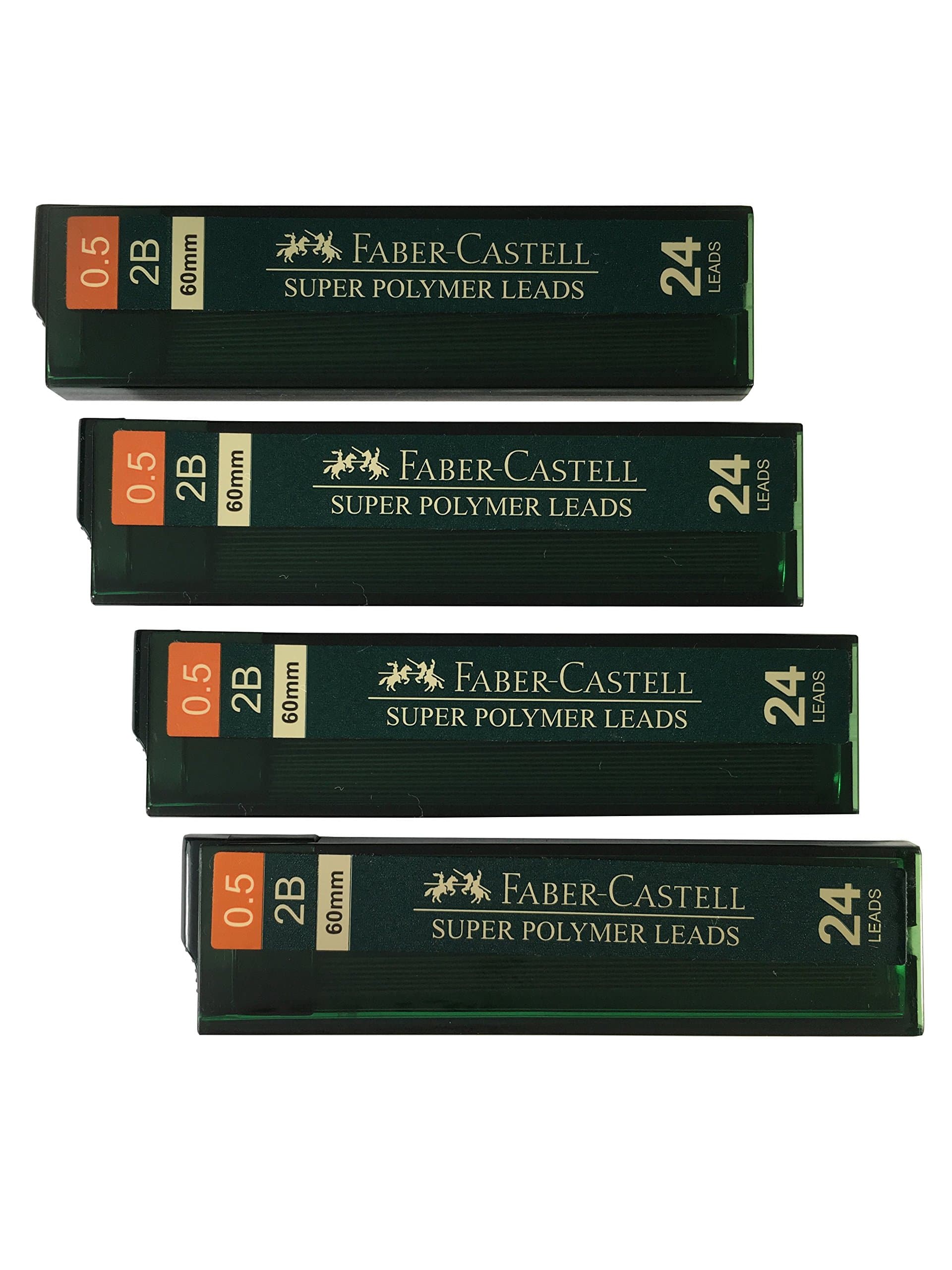 Faber-Castell 0.5mm 2B Mechanical Pencil Refills (96 Leads, 4 Tubes of 24 Leads Each)