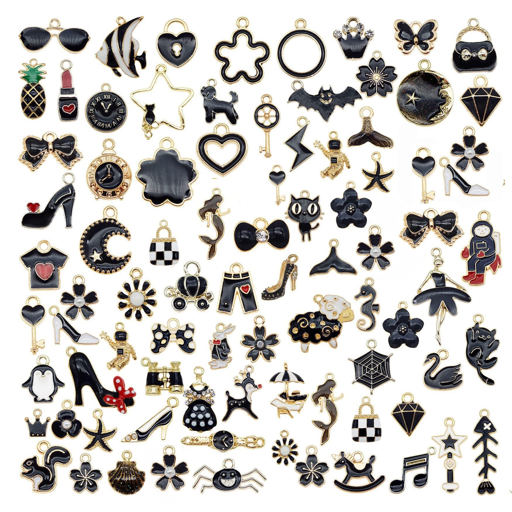 30pcs Mixed Enamel Charms Pendants for Jewelry Making Bulk lot Necklace Earrings Bracelet Craft Findings