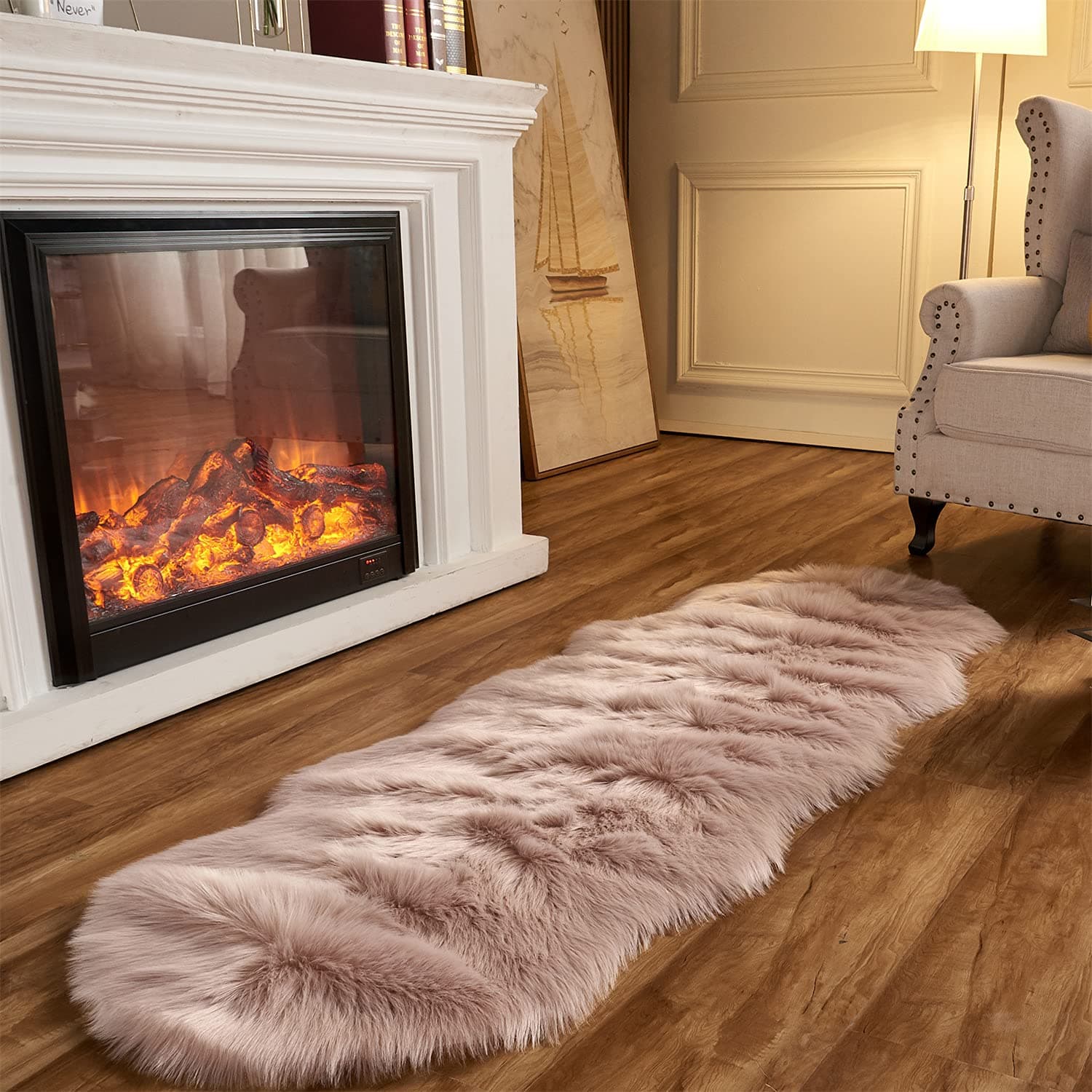 Arbosofe Ultra Soft Faux Fur Rug Fluffy Shaggy Fur Rug for Bedroom Living Room Kids Room 6 x 1.8 m Sheepskin