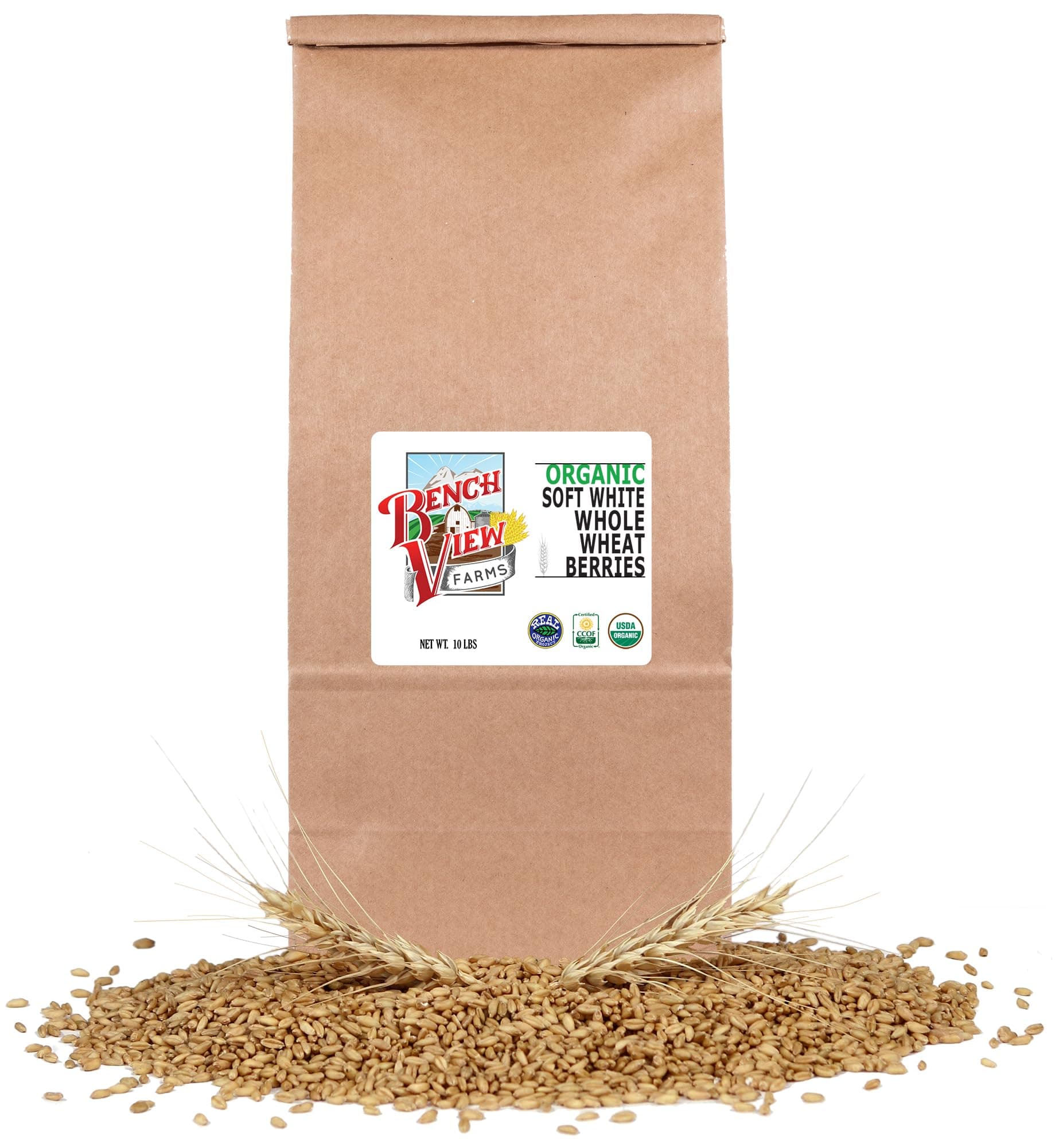 Organic Soft White Wheat Berries - 10lbs