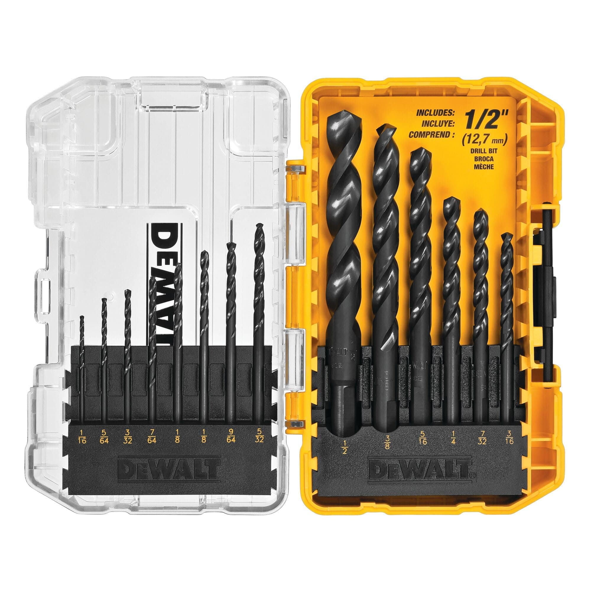 DEWALT DWA1184 14Piece Set Black Oxide Coated HSS Twist Drill Bit Set