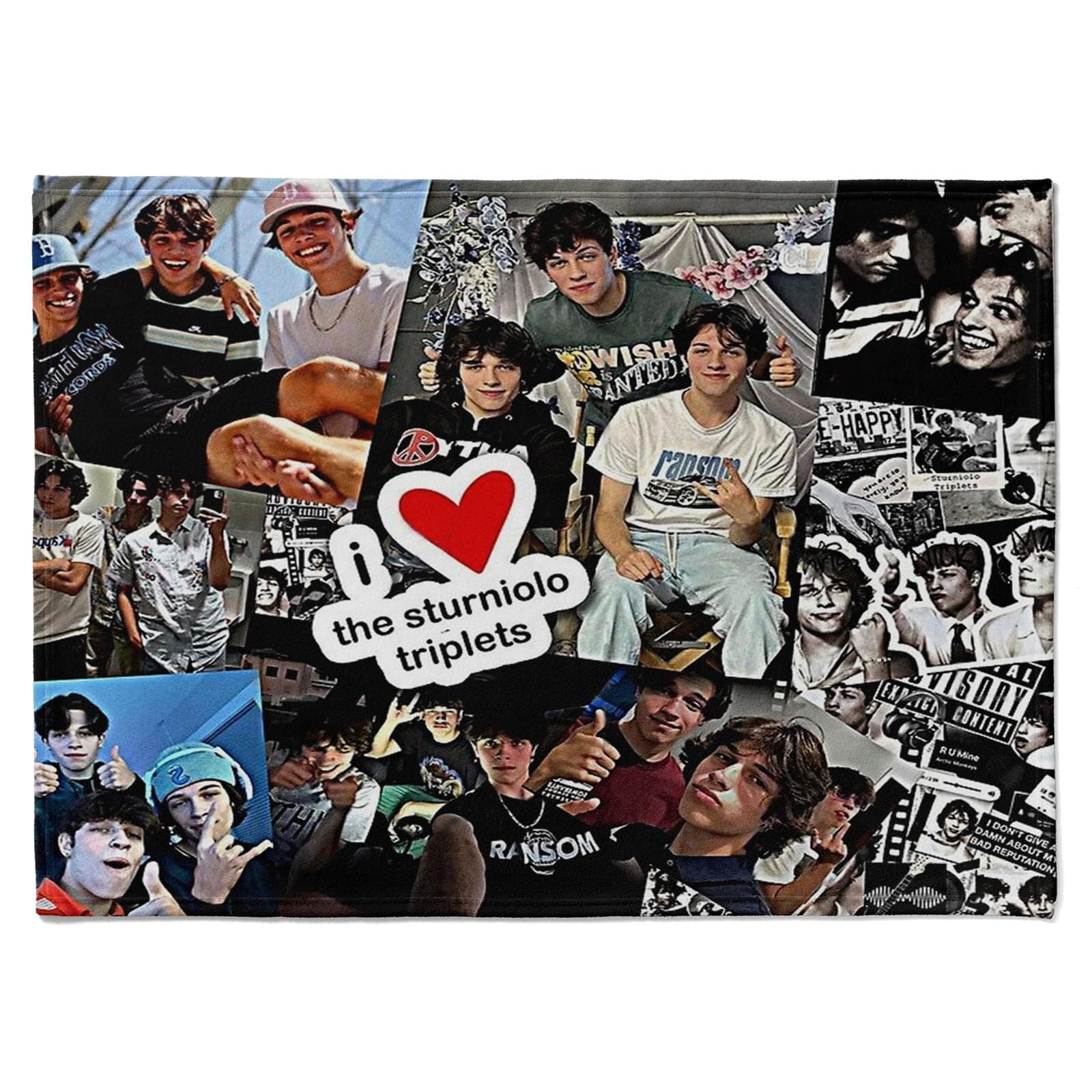 Gaslight Gatekeep GirlbossGaslight Gatekeep Girlboss Sturniolo Triplets Matt Chris Nick Photo Collage Throw Blanket 60'' x 50'' (150cm x 130cm)