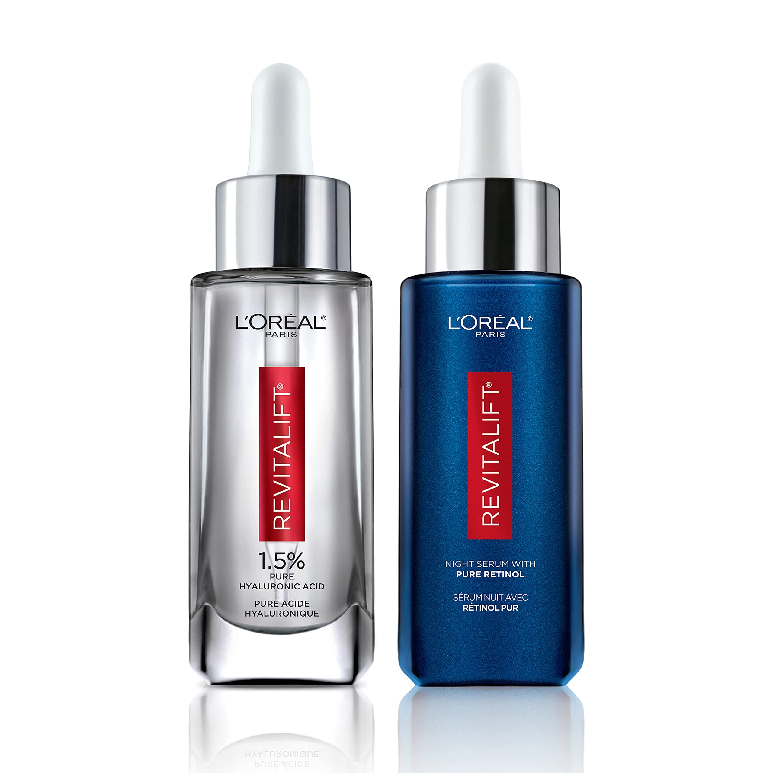 Revitalift 1.5% Pure Hyaluronic Acid Face Serum + 0.3% Pure Retinol Night Serum, 1 kit