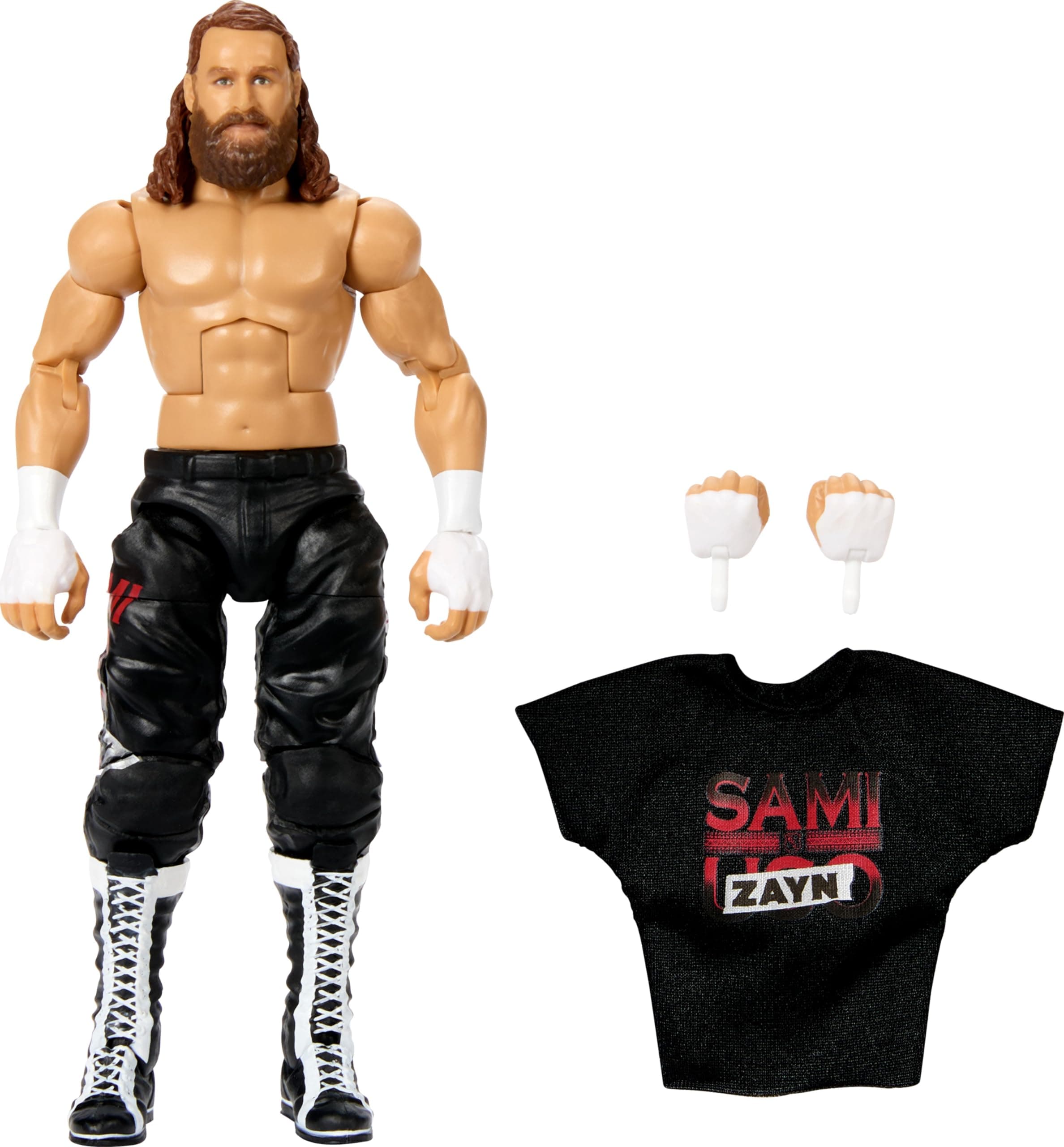 Mattel WWE Elite Action Figure & Accessories, Series #106 Sami Zayn 6-inch Collectible with 25 Articulation Points & Swappable Hands