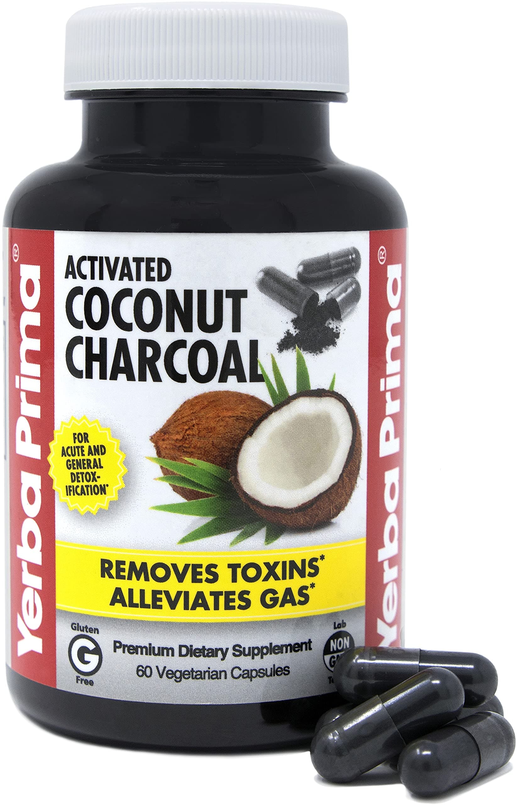 Yerba Prima Activated Coconut Charcoal (60 Caps)