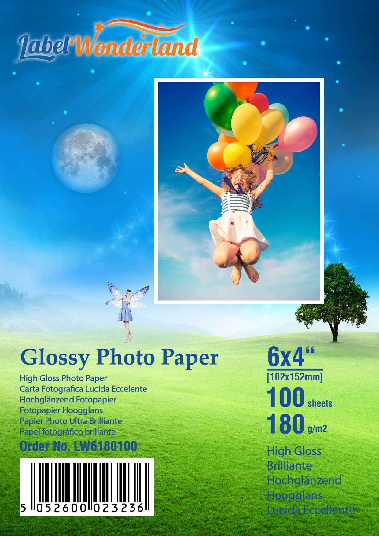 100 Sheets 180 GSM Professional 6 x 4 Glossy Photo Paper,6 x 4 Photographic Paper for Epson Inkjet Printers Labelwonderland (6" x 4" inchs-100 Sheets)