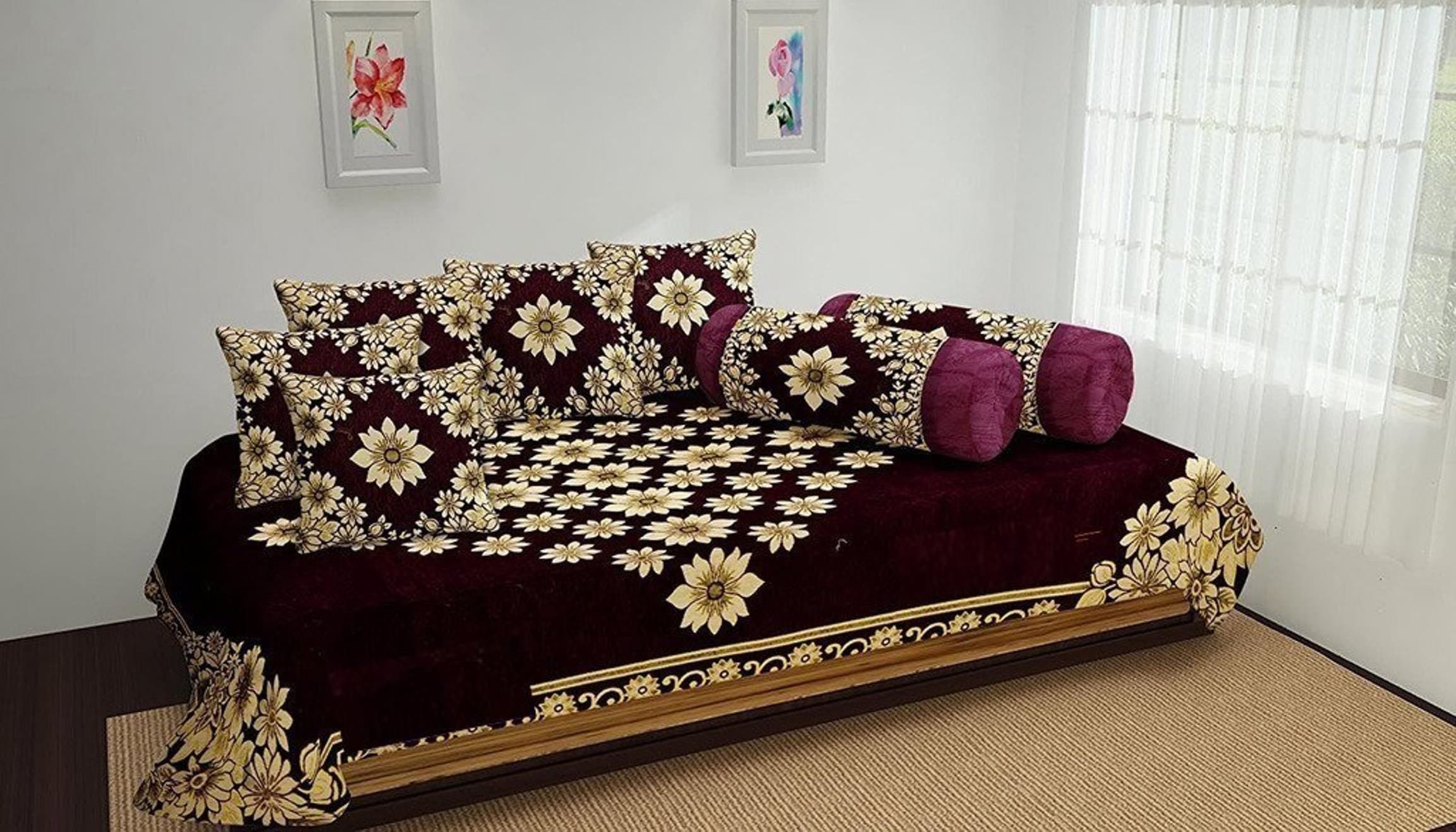 Akshya deewan Set for Living Room Set of 8 pc