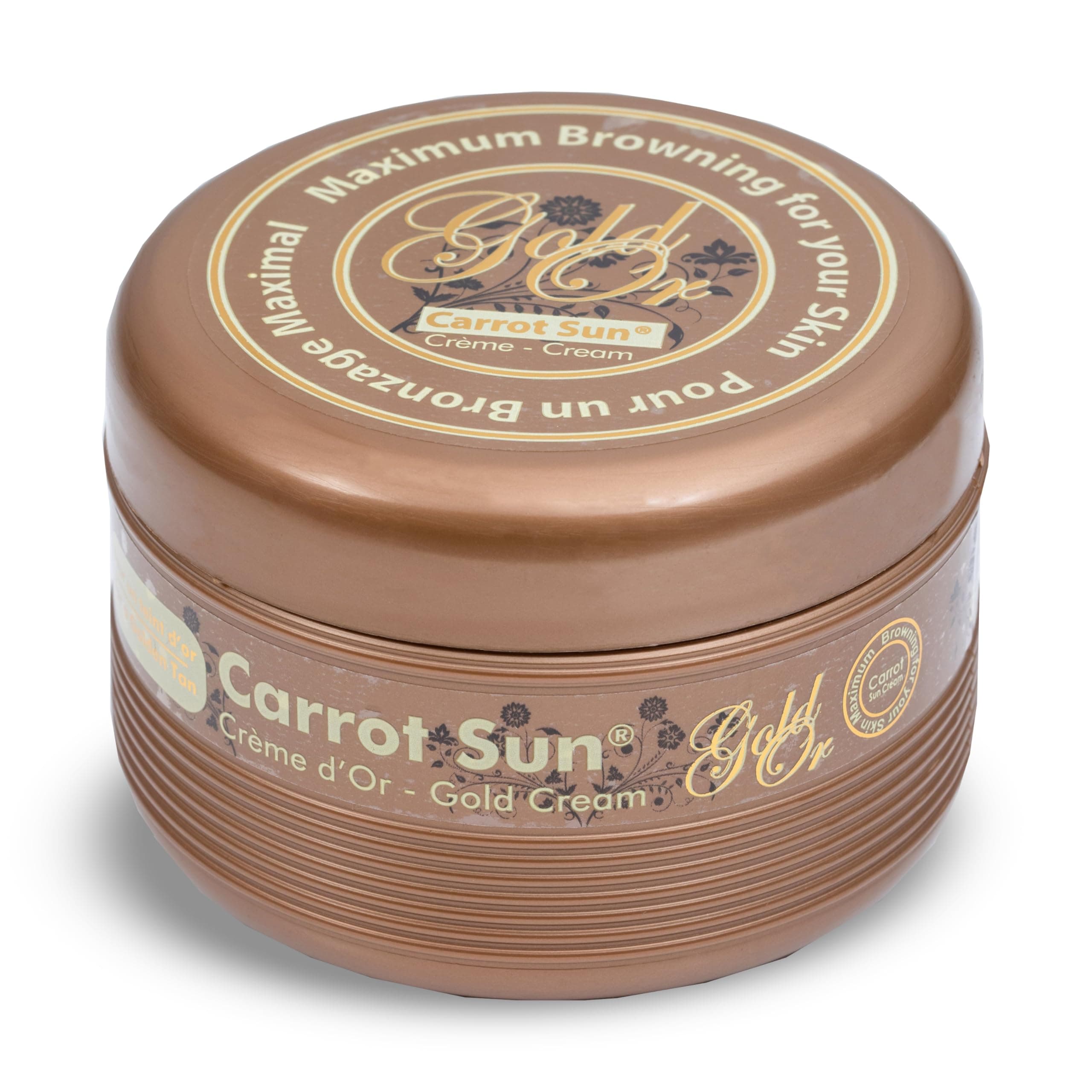 Carrot Sun Tanning Accelerator – 350ml Gold Tanning Gel – Natural Extract Sun Cream Dark Tanning Lotion for All Skin Types – Tan Lotion with Almond Oil for Even Beautiful Skin Coloring – SPF0