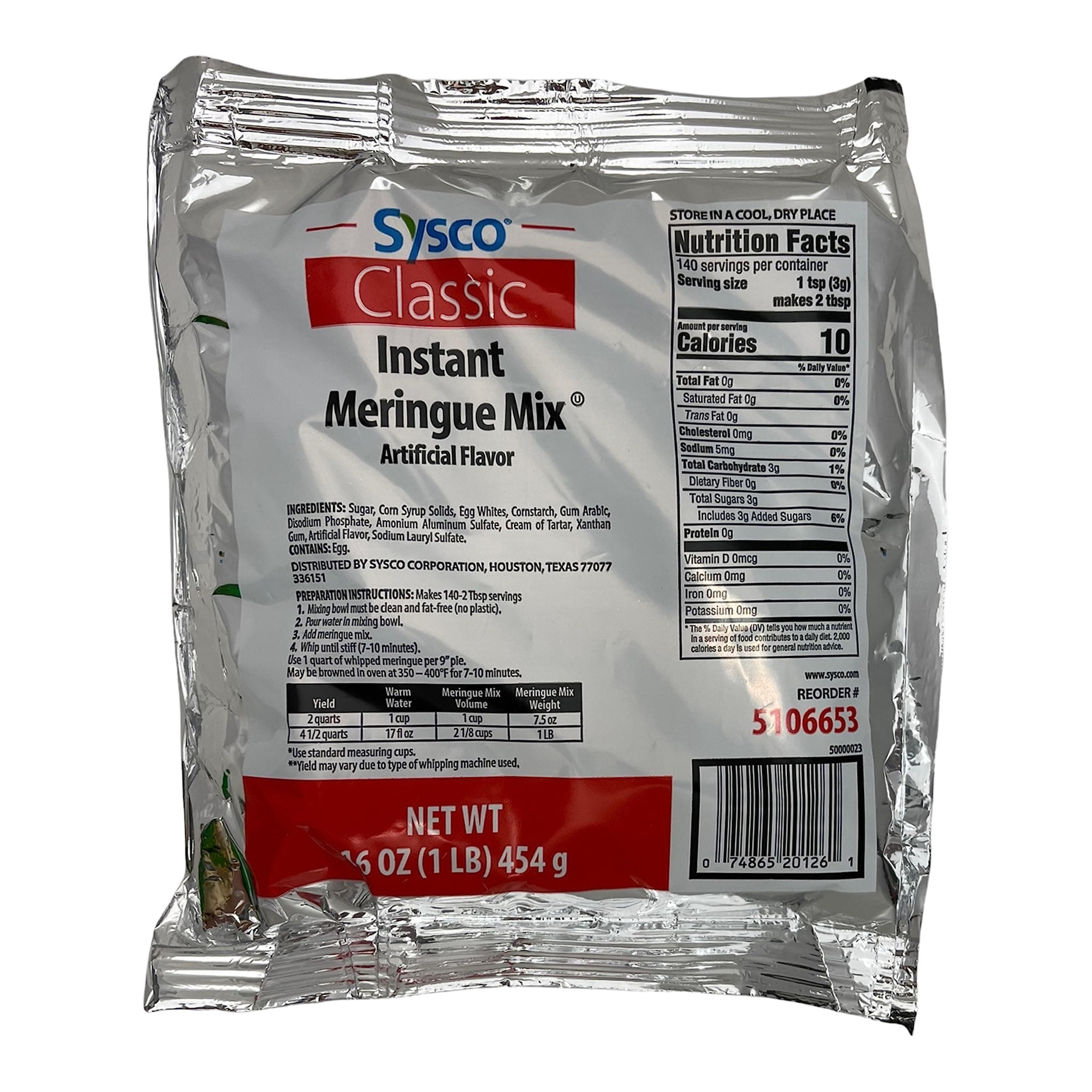 Instant Meringue Mix Powder, 1 lb, White Vanilla Instant Meringue Powder for Baking, Royal Icing and Meringue