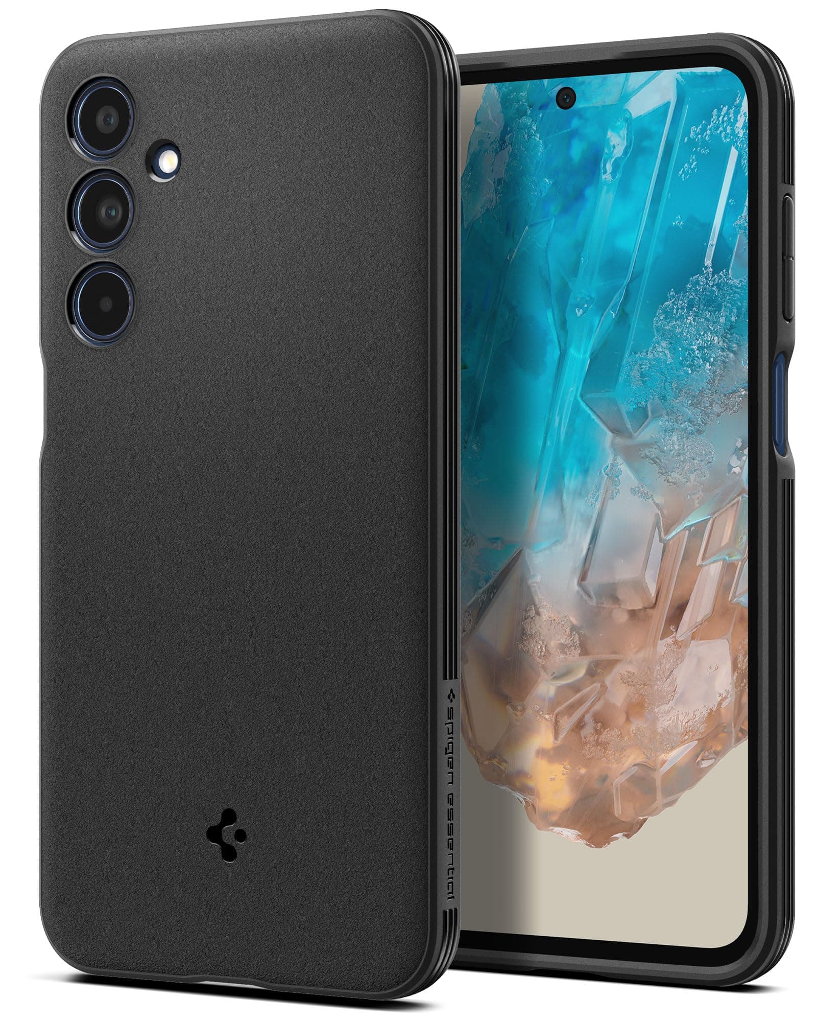 Spigen Essential Sand Blast for Samsung Galaxy M35 5G Case, Galaxy M35 5G Back Cover (2024) - TPU|Matte Black