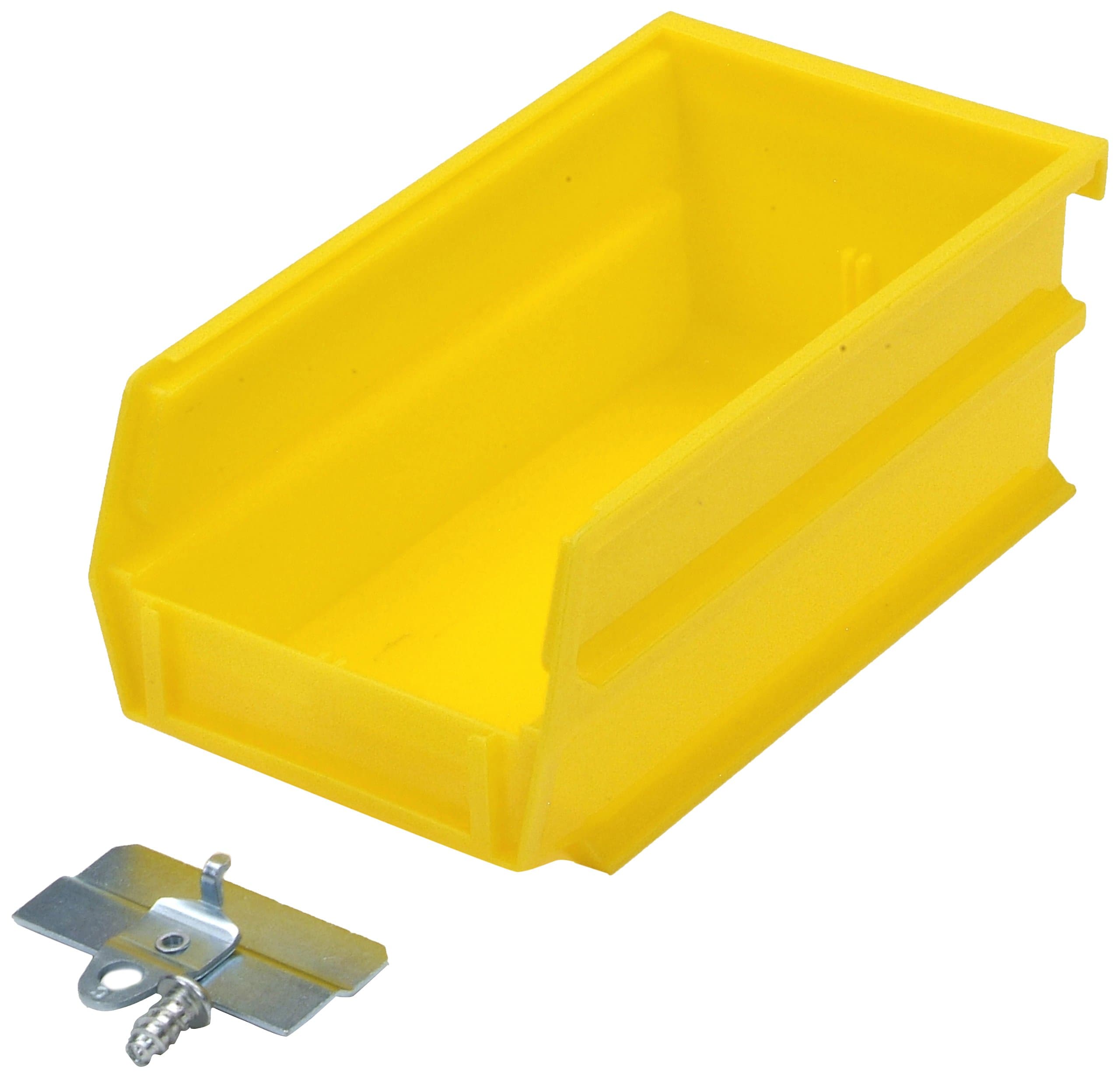 Triton Products BK-220 LocBin BinKit Hanging Bin and BinClip Kits 7-3/8-Inch L by 4-1/8-Inch W by 3-Inch H Yellow Polypropylene 24 Count