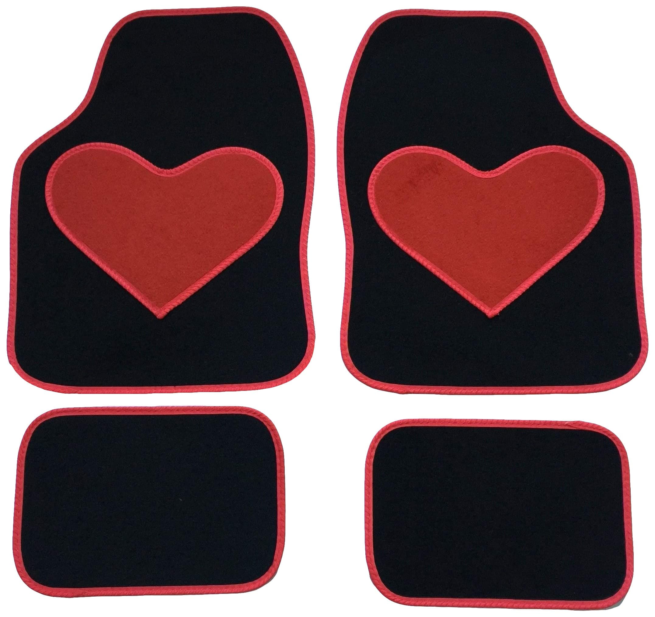 ORIGINAL UNIVERSAL BLACK MATS WITH RED HEART HEEL PAD