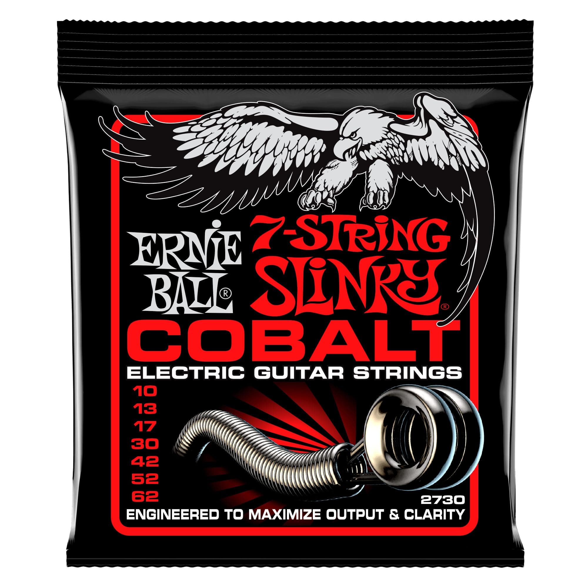 7-String Skinny Top Heavy Bottom Slinky Cobalt Electric Guitar Strings, 10-62 Gauge (P02730)