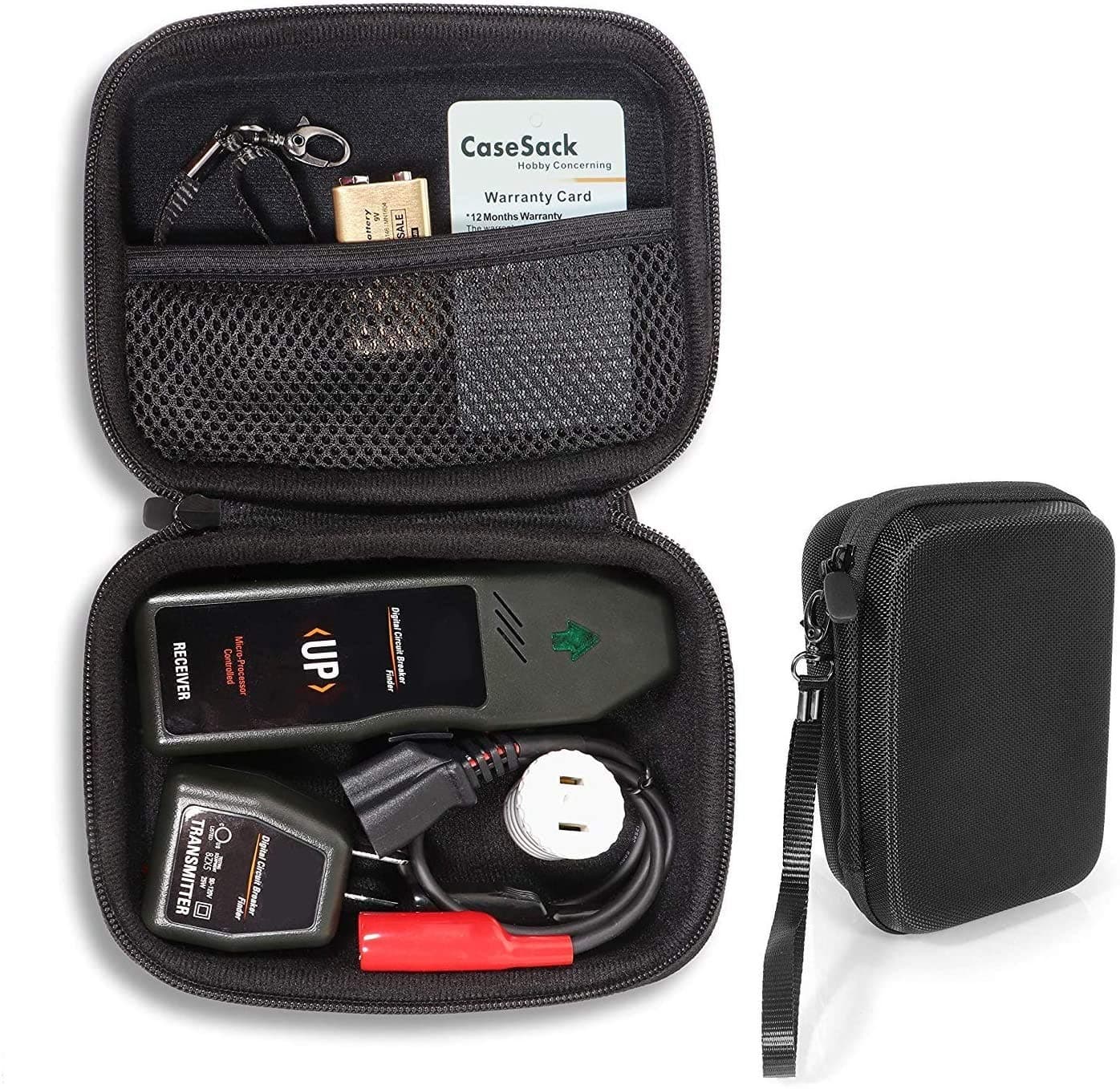 CaseSack Circuit Breaker Finder case for Klein Tools ET300 Circuit Breaker Finder and Southwire Adapter/Accessory Kit, Mesh Pocket for Other Accessories as Well, Compact and Storage Easy case