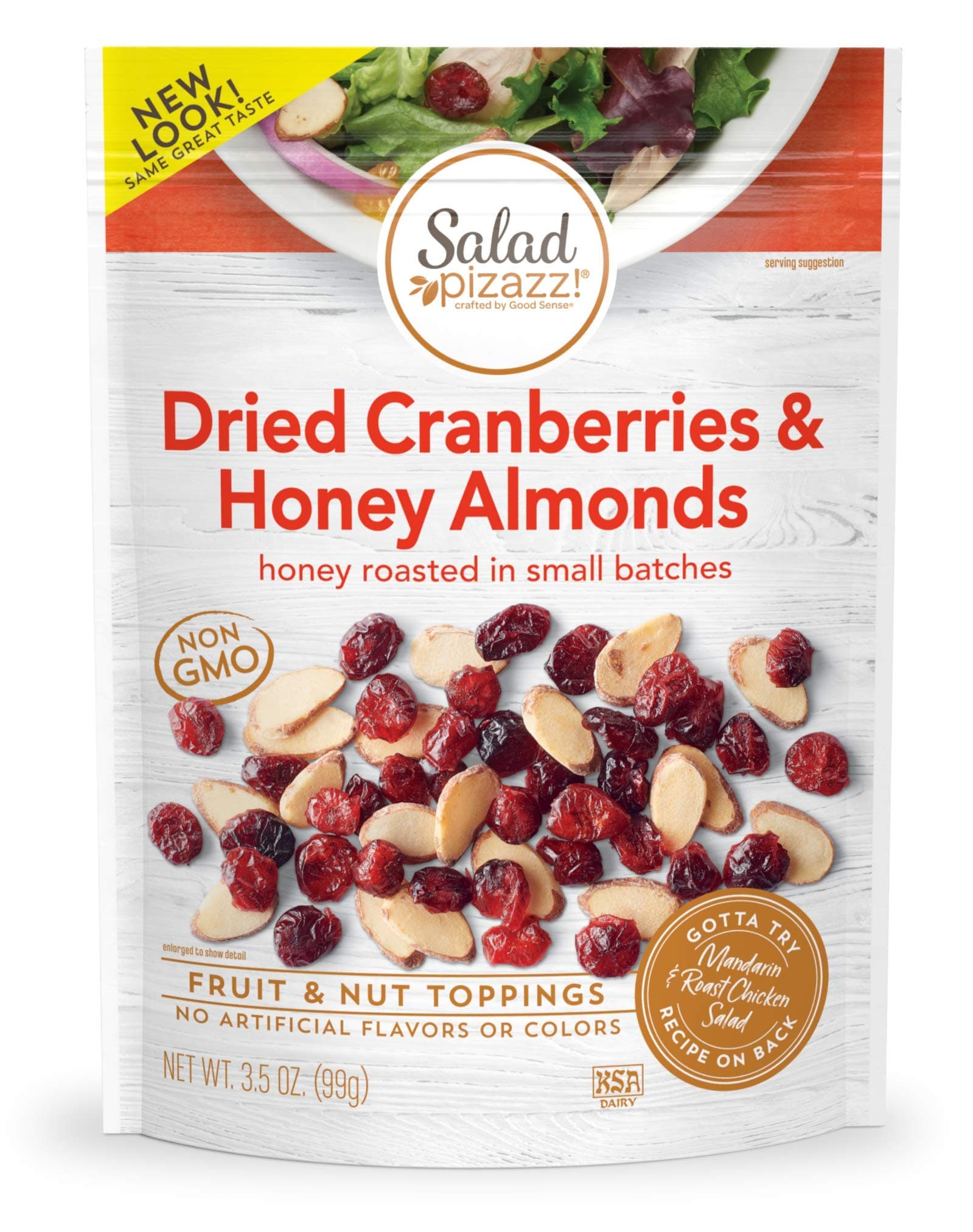 Almond Toppings, Honey Roasted with Cranberries - Snack Mix and Salad Topping - 3.5 Ounce (3.5 OZ) Resealable Bag(Package May Vary)