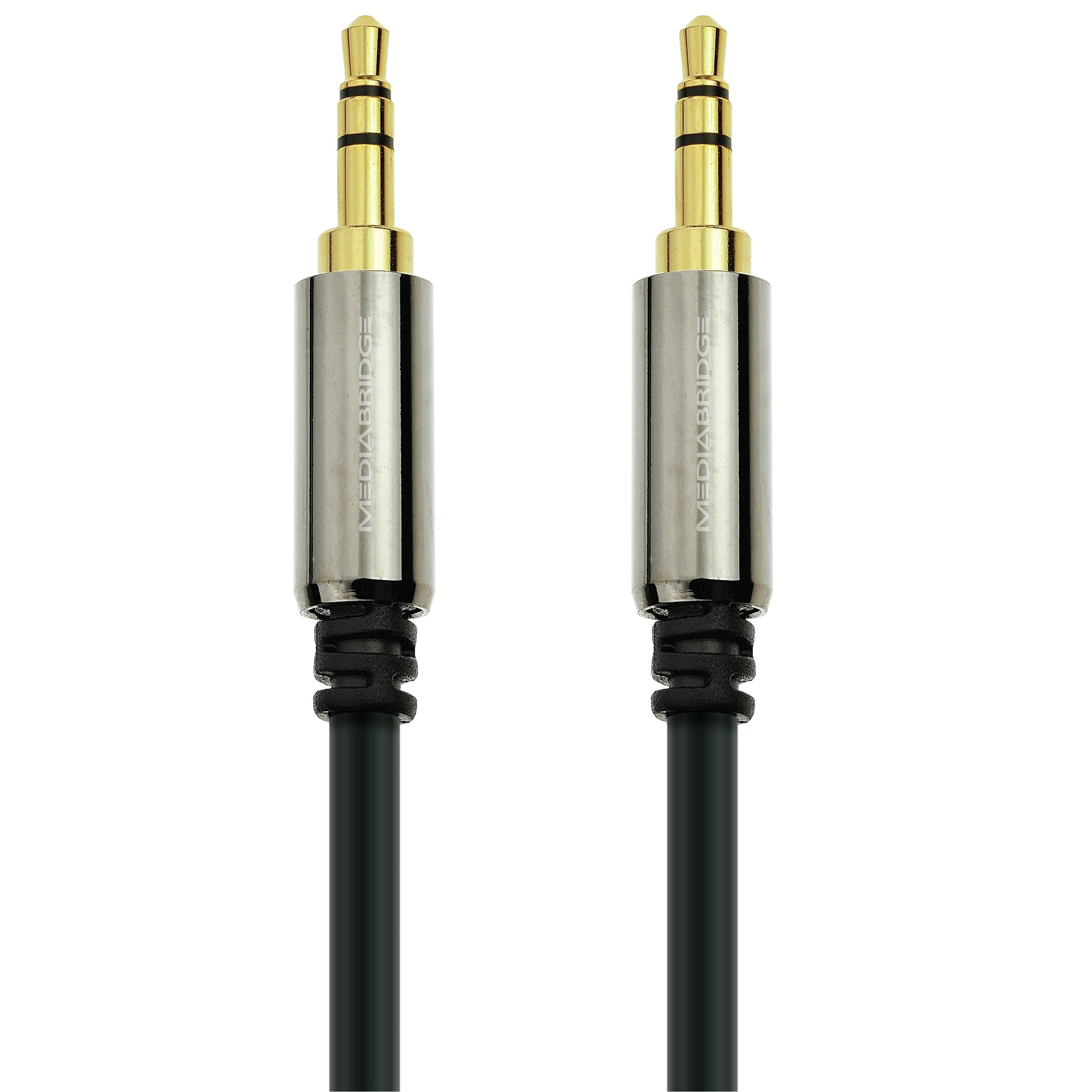3.5mm Male To Male Stereo Audio Cable (8 Feet) - Step Down Design for iPhone, iPod, Smartphone, Tablet and MP3 Cases