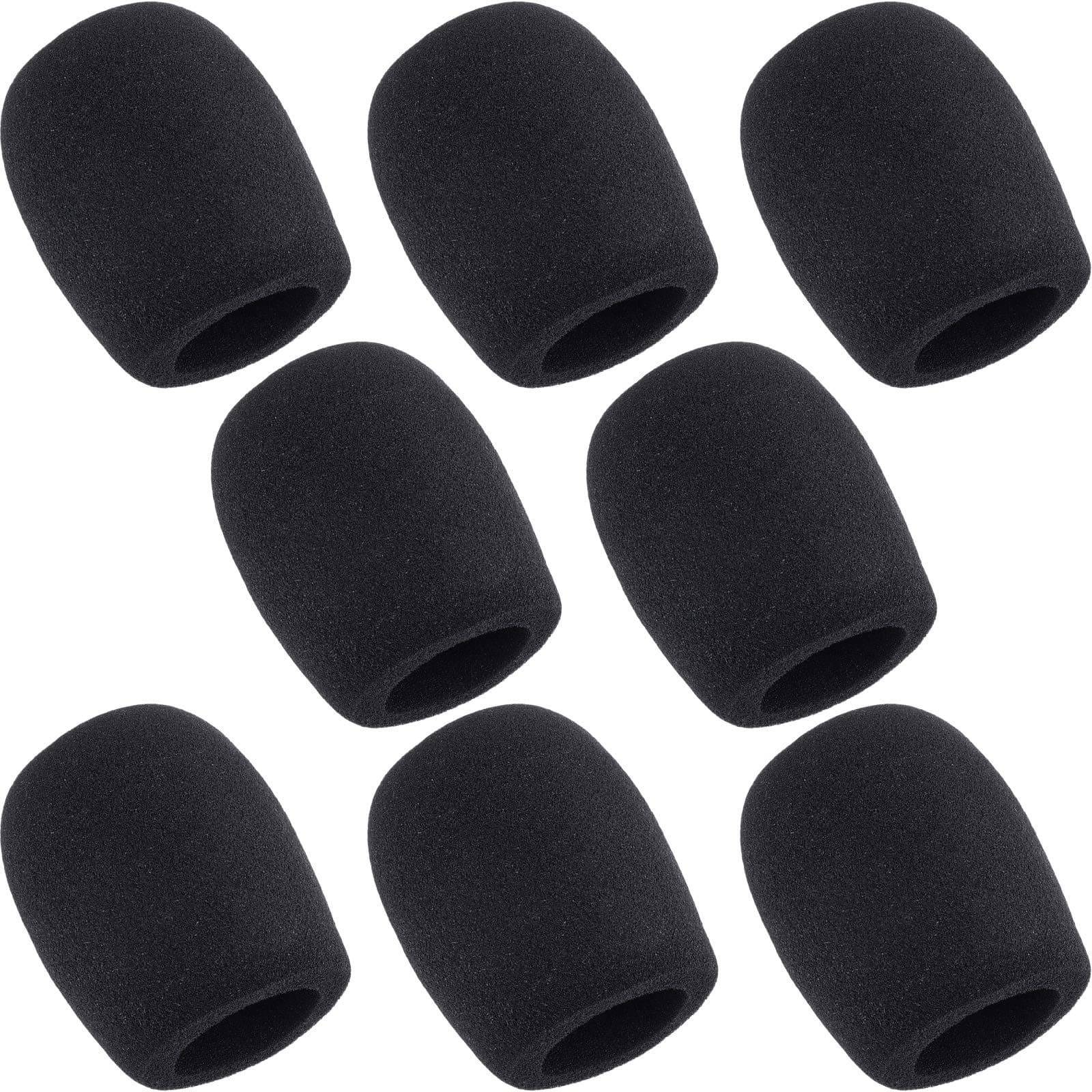8 Pack Microphone Cover, ChromLives Mic Windscreen Foam Cover, Handheld Sponge Wind Foam for Most Standard Microphones, Black