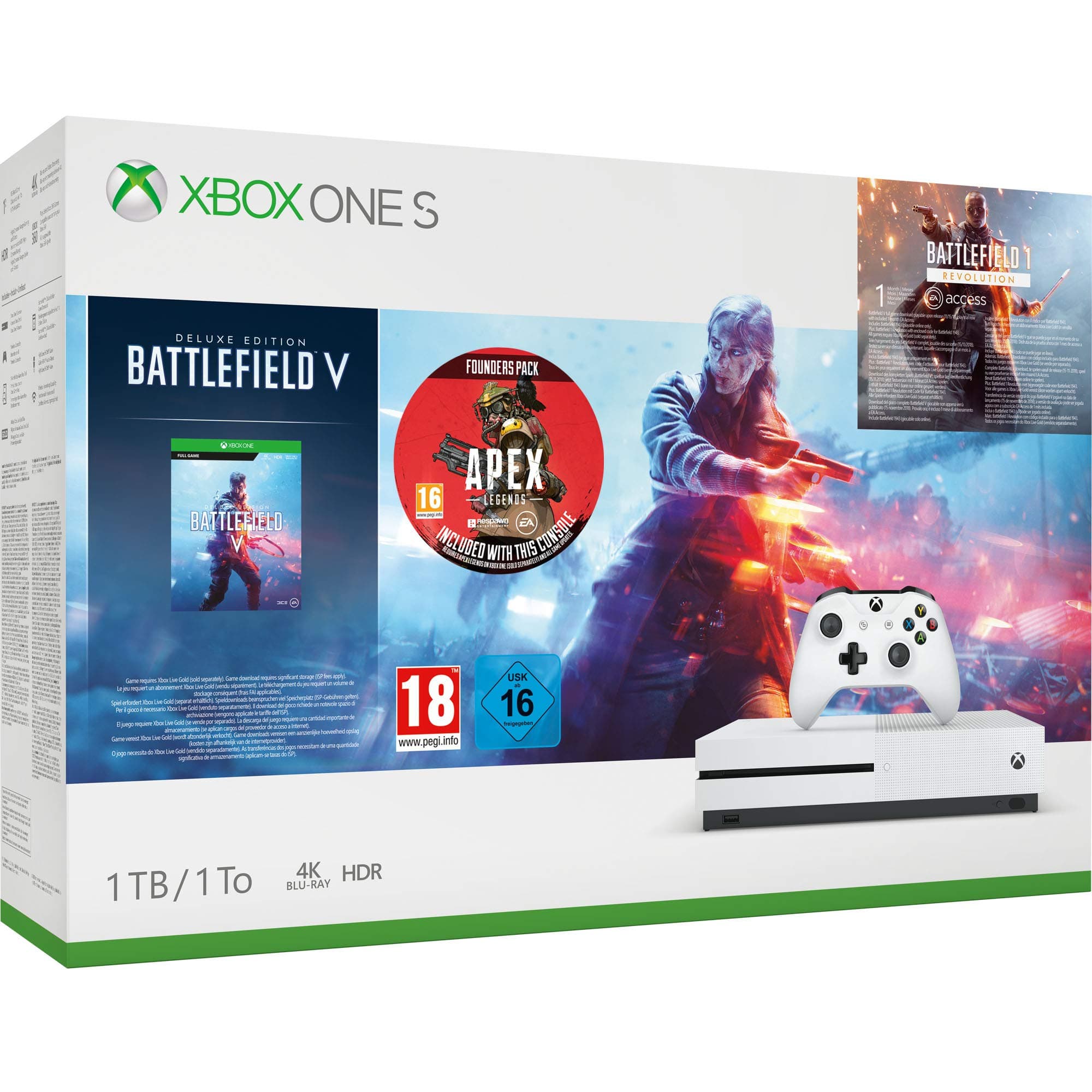 Xbox One S 1TB Battlefield V console + Apex Legends Founders Pack (Xbox One)