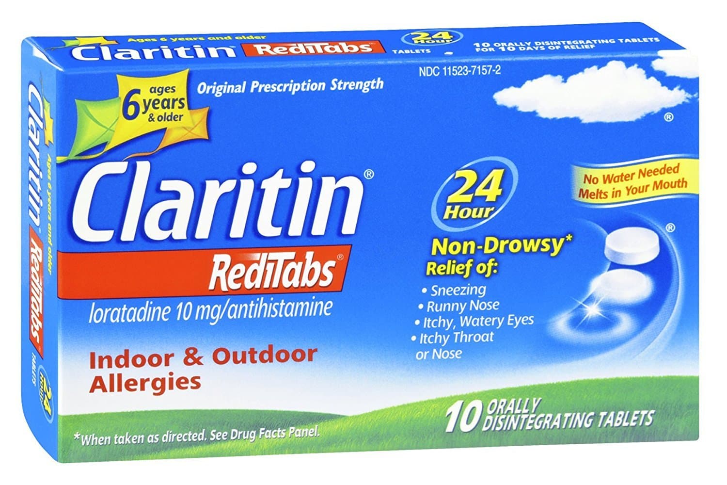 Claritin, 24 Hour Non-Drowsy RediTabs Allergy Relief Orally Disintegrating Tablets, 10 Count