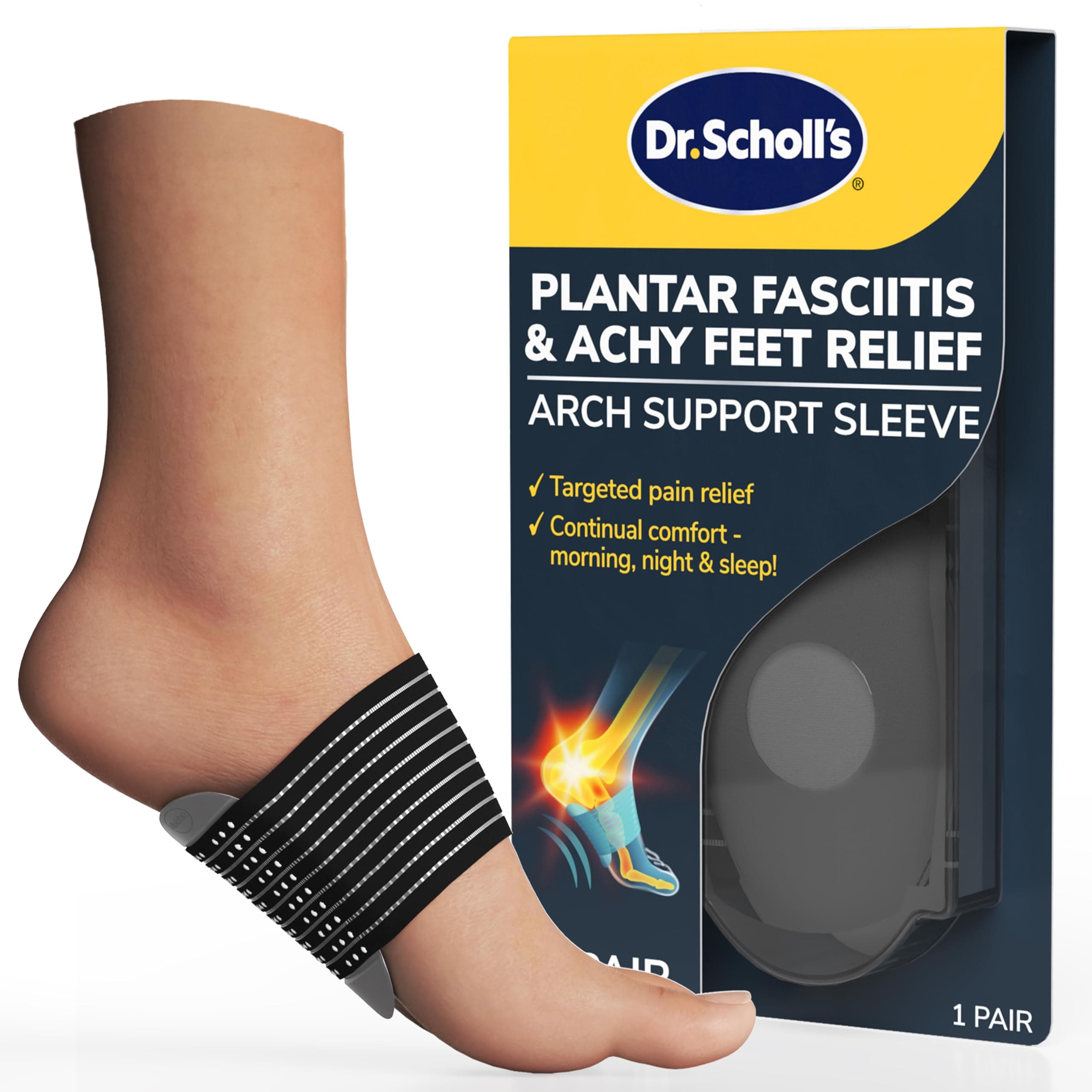 Dr. Scholl's DS Plantar Fasciitis and Achy Feet Relief Arch Support Sleeve