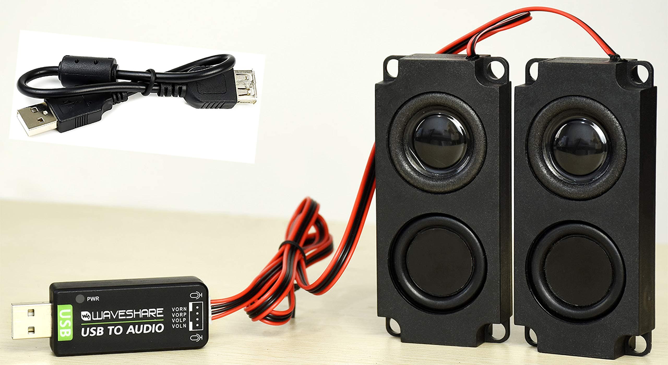 USB to Audio Adapter External Stereo Sound Card Converter with 8ÃŽ© 5W Speaker for Raspberry Pi/Jetson Nano, Win7/8/8.1/10,Mac,Linux,Android, USB 2.0 Port Driver-Free, Plug and Play