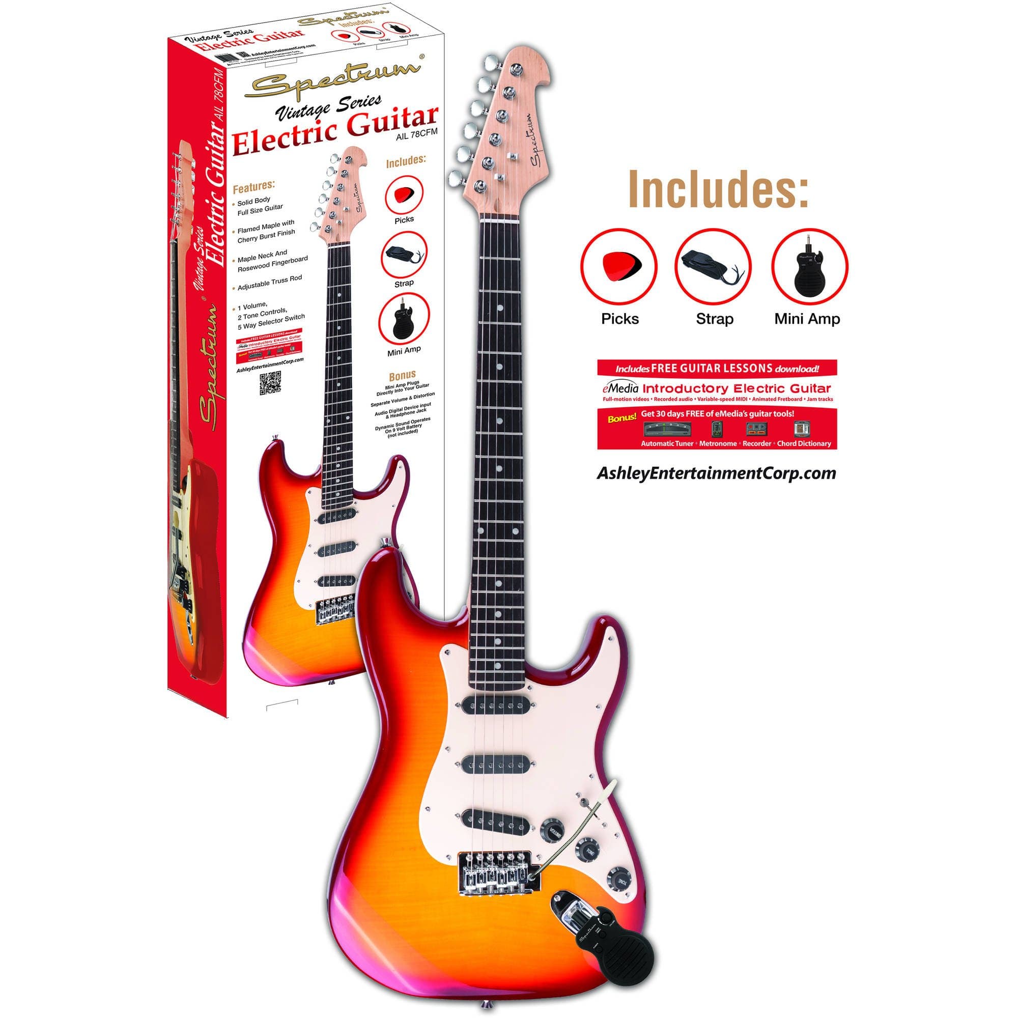 Ashley Entertainment 6 String Electric Guitar Pack. (AIL 78CFM)