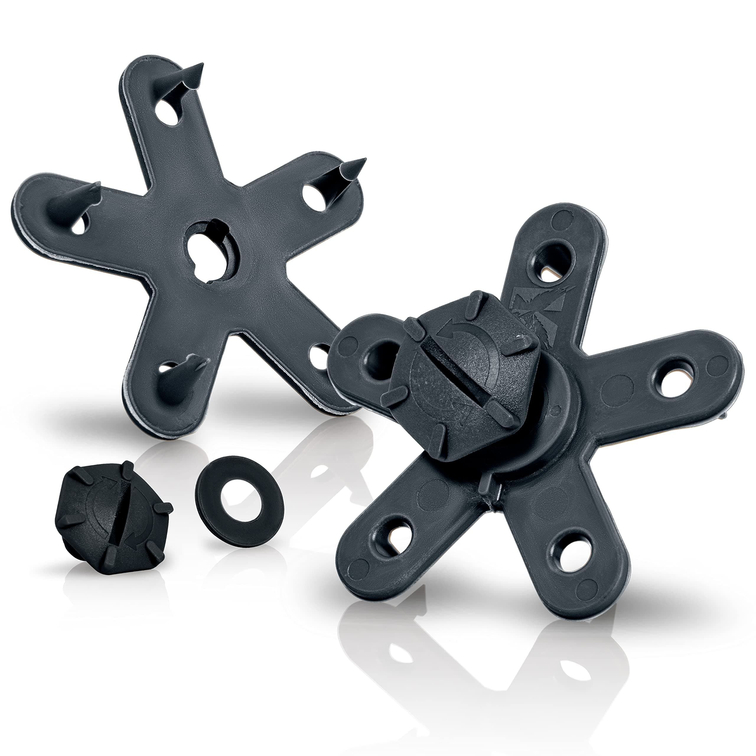 Eagle Klaw 2.0 Floor Mat Clips (4 Sets) for Car Mats and Floor Liners - Made in USA Car Accessories - Black - 2 Car Floor Mats kit Without Cutter