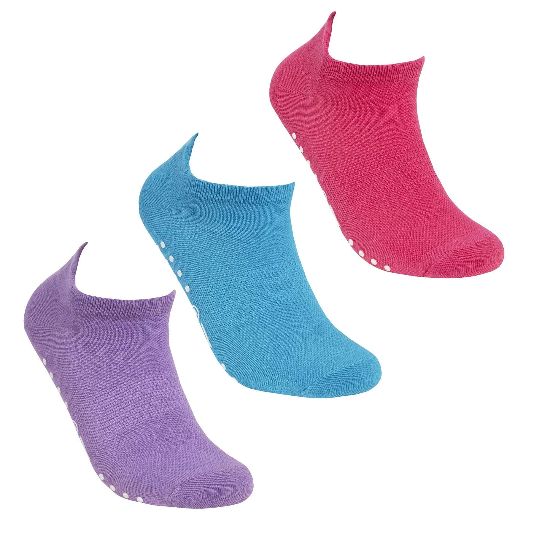 Style It Up3-9 pairs Ladies/Womens Socks Trainer Liner Sport/Yoga Gym Non-Slip Gripper Sole, Fitness, Dance, Walking/Running