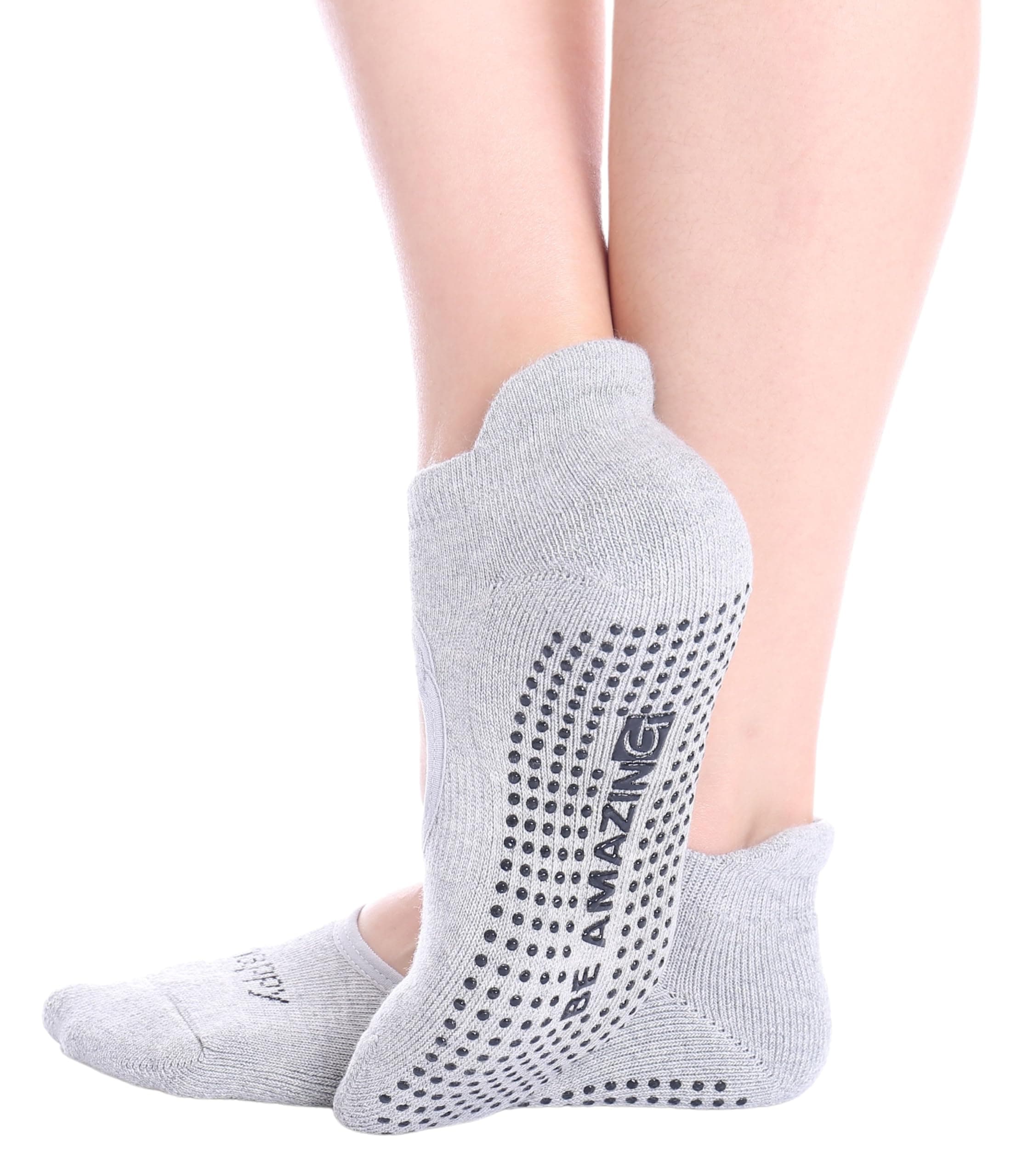 Non-Slip Socks Yoga Barre Pilates Hospital Maternity Sock w/Grips for Women Men