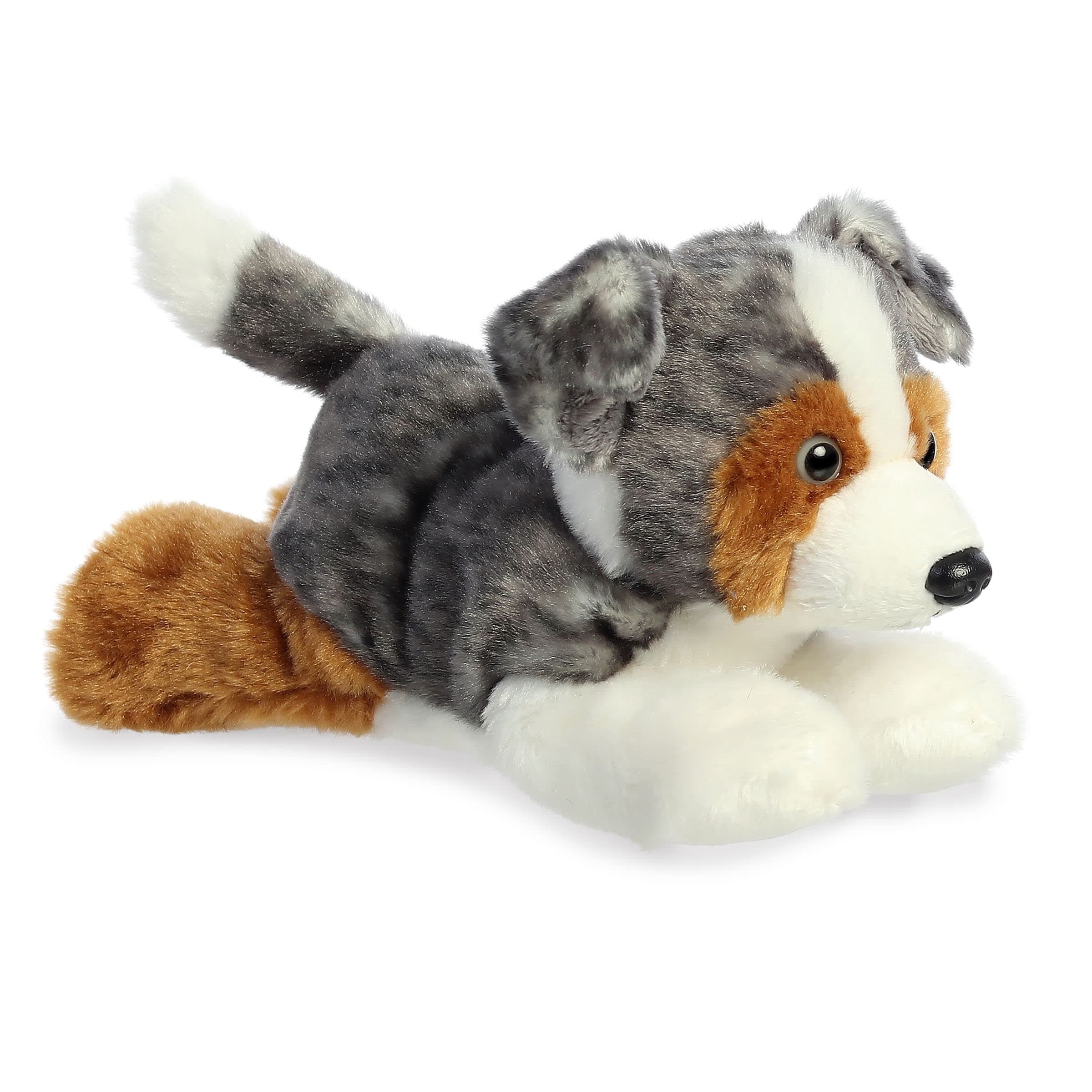 Aurora® Adorable Mini Flopsie™ Australian Shepherd Stuffed Animal - Mini Companions Ready for Playful Adventures - for Kids All Ages, Toddlers, Adults, and Families - Multicolor 8 Inches