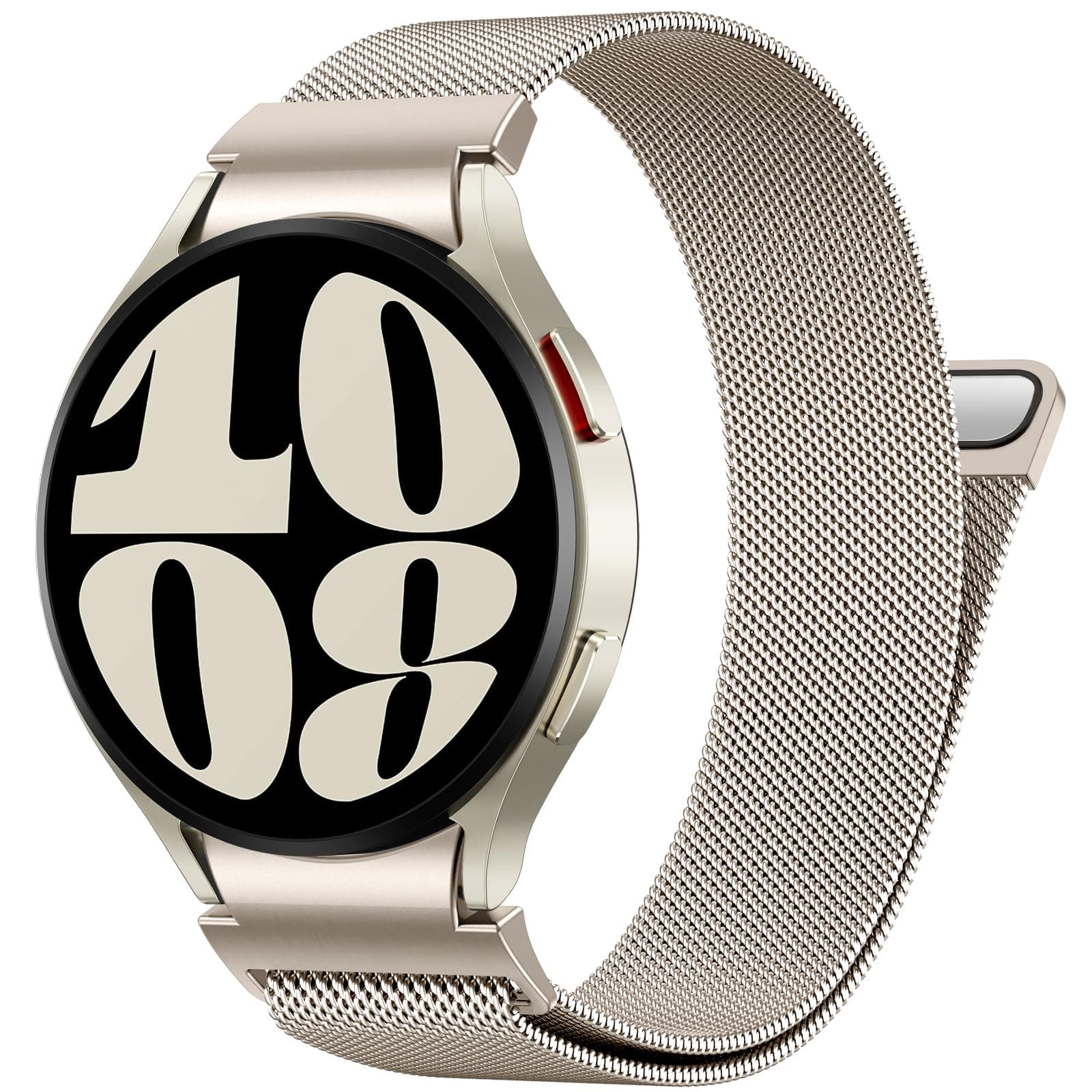 JKD No Gap One Click Metal Band Compatible with Samsung Galaxy Watch 7 6 5 4 FE 40mm 44mm, Galaxy Watch 6 4 Classic 47mm 43mm 42mm 46mm/Watch 5 Pro 45mm, 20mm Stainless Steel Mesh Wristband Women Men