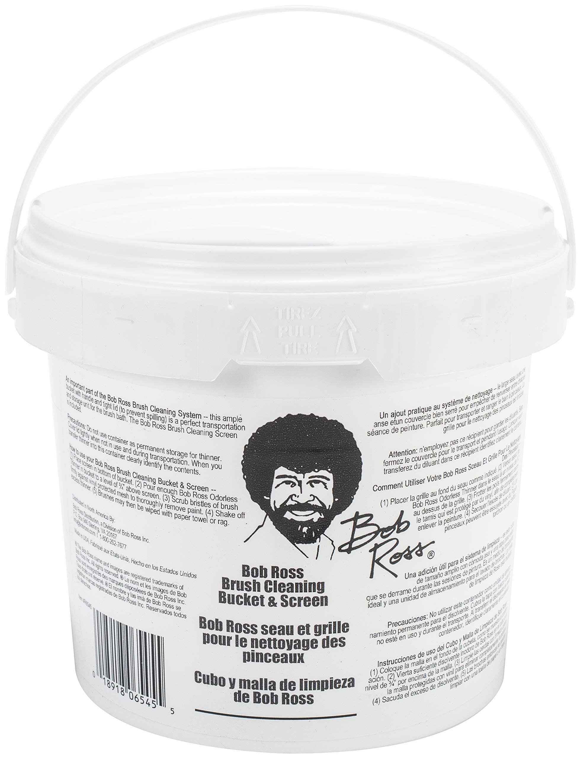 Bob Ross Cleaning Bucket & Screen-White