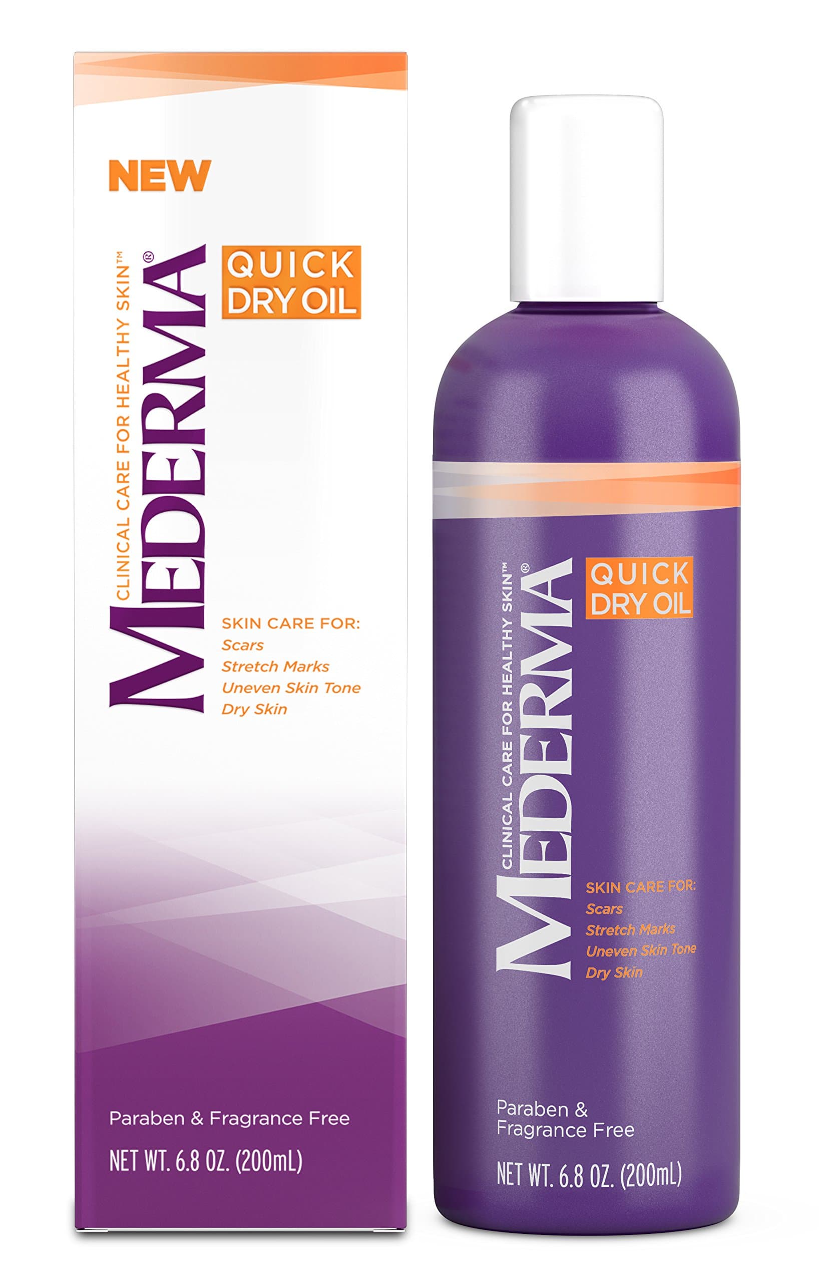 Mederma Quick Dry Oil - for scars, stretch marks, uneven skin tone and dry skin - #1 scar care brand - fragrance-free, paraben-free - 6.8 ounce
