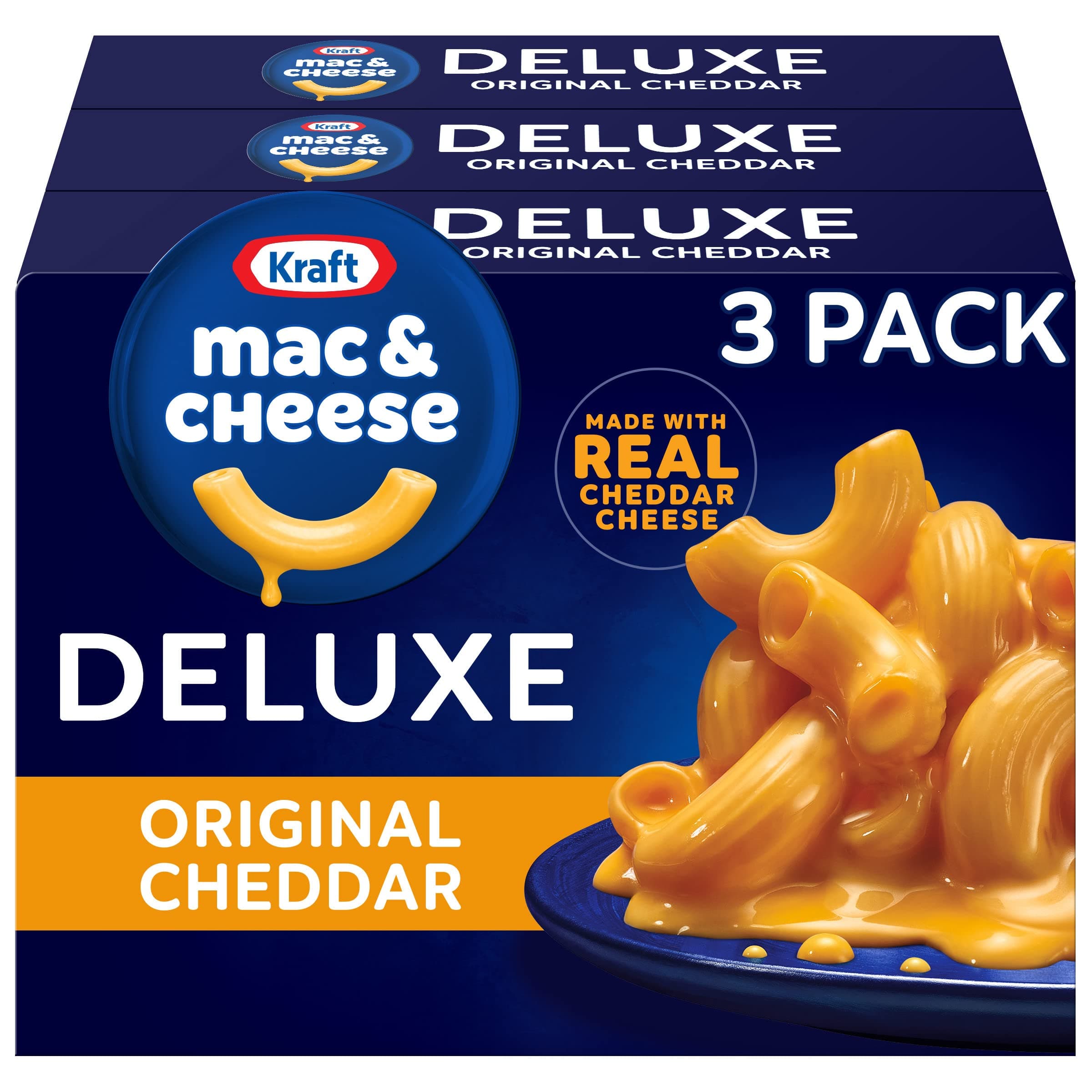 Kraft Deluxe Macaroni & Cheese Original Cheddar 3 Pack (397 Grams Per Box)