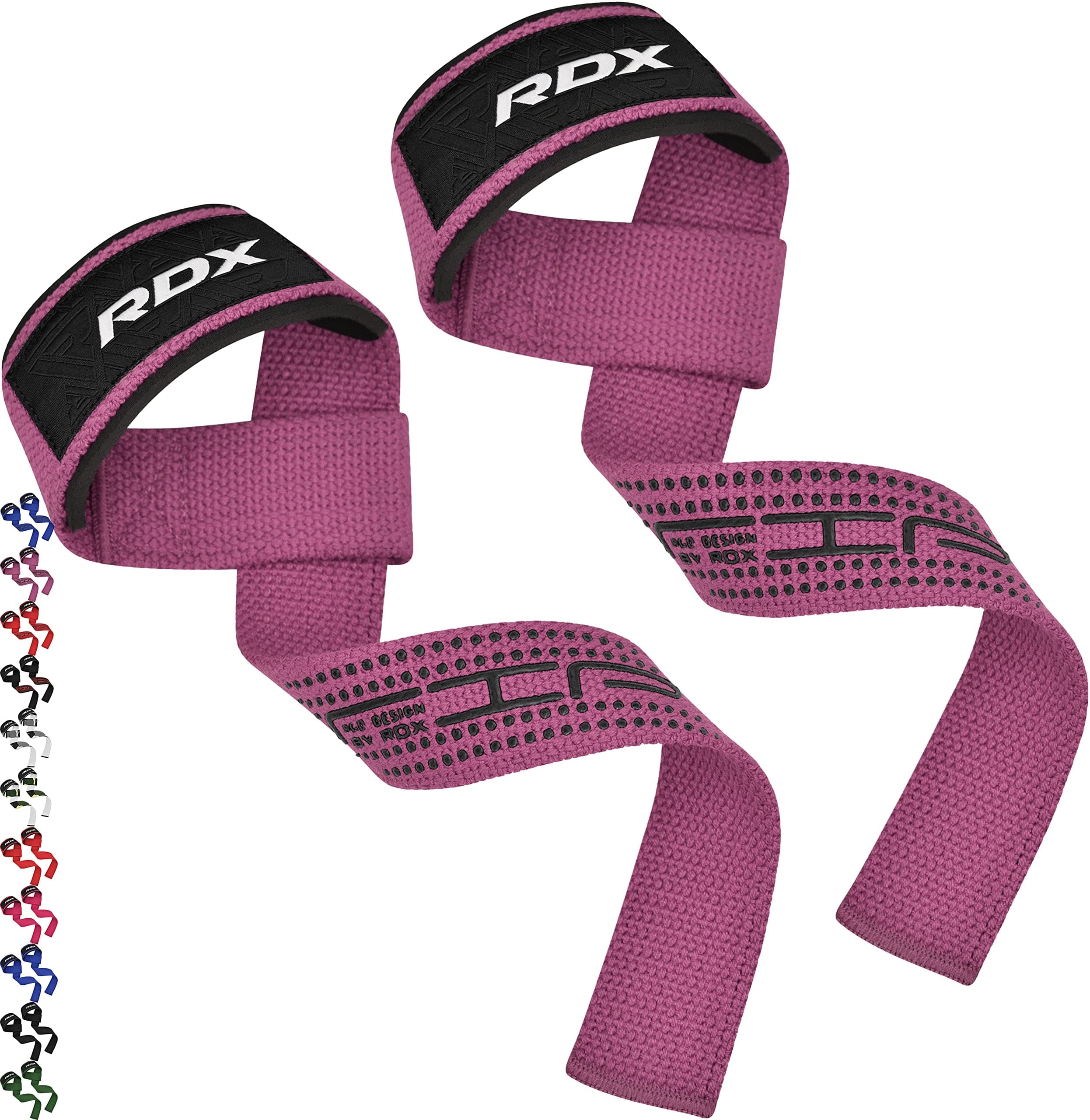 RDX Lifting Straps for Weightlifting – 100% Cotton Heavy Duty Gym Wrist Strap with 5MM Neoprene Padding, 60CM Anti-Slip Hand Grip Wraps for Deadlifts Powerlifting Workouts Strength Training, Men Women