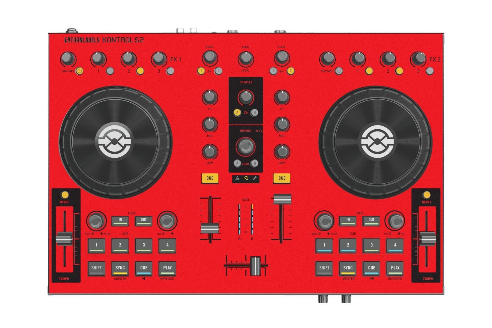 Red Protective Vinyl Overlay Skin for Kontrol S2