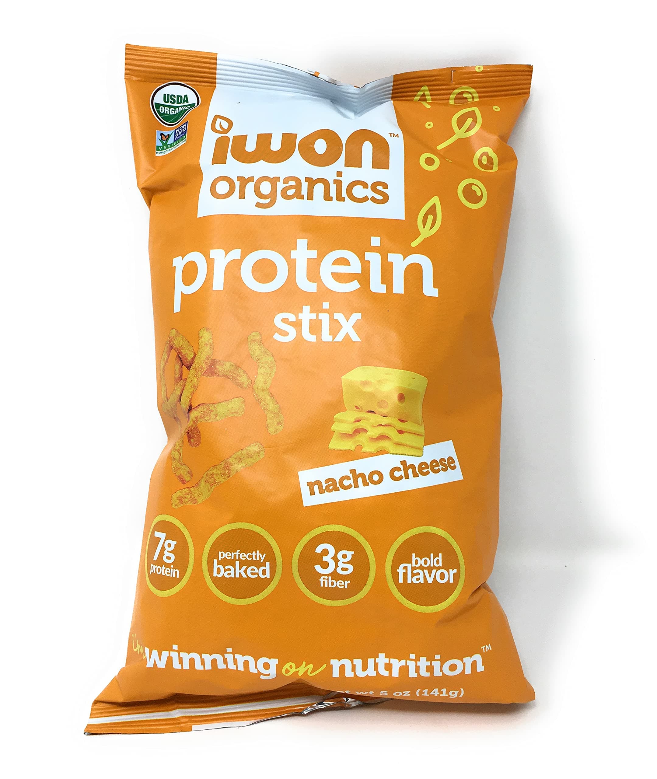 Iwon Organics Nacho Cheese Protein Stix, 5 OZ