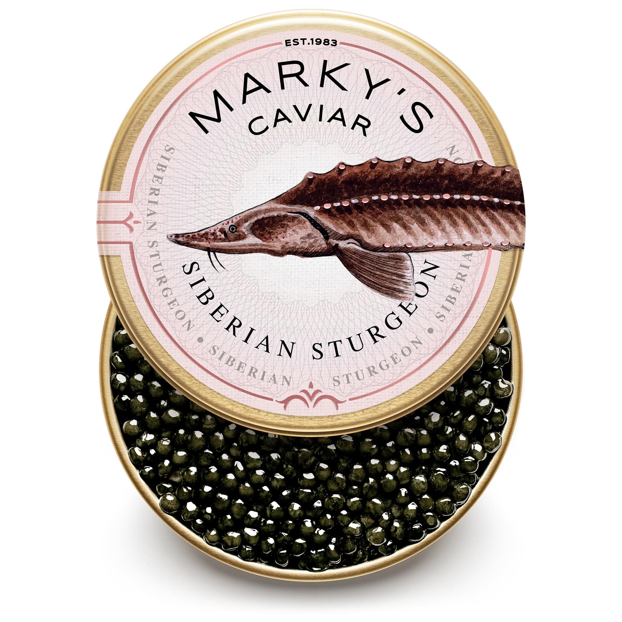 MARKY'S Siberian Sturgeon Royal Caviar - 1 oz / 28 g - Premium Sturgeon Malossol Black Roe - GUARANTEED OVERNIGHT
