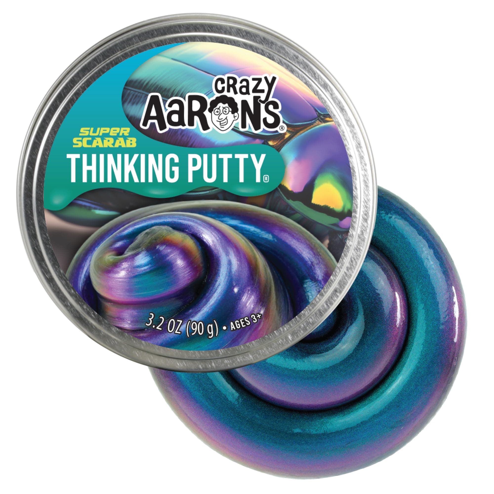 Crazy Aaron's Thinking Putty - Super Scarab - Multi-Color Sensory Putty for Kids and Grown ups in a 4" Tin - Creative and Endless Fun, Stress Relief Therapy Toys, Never Dries Out - Made in USA