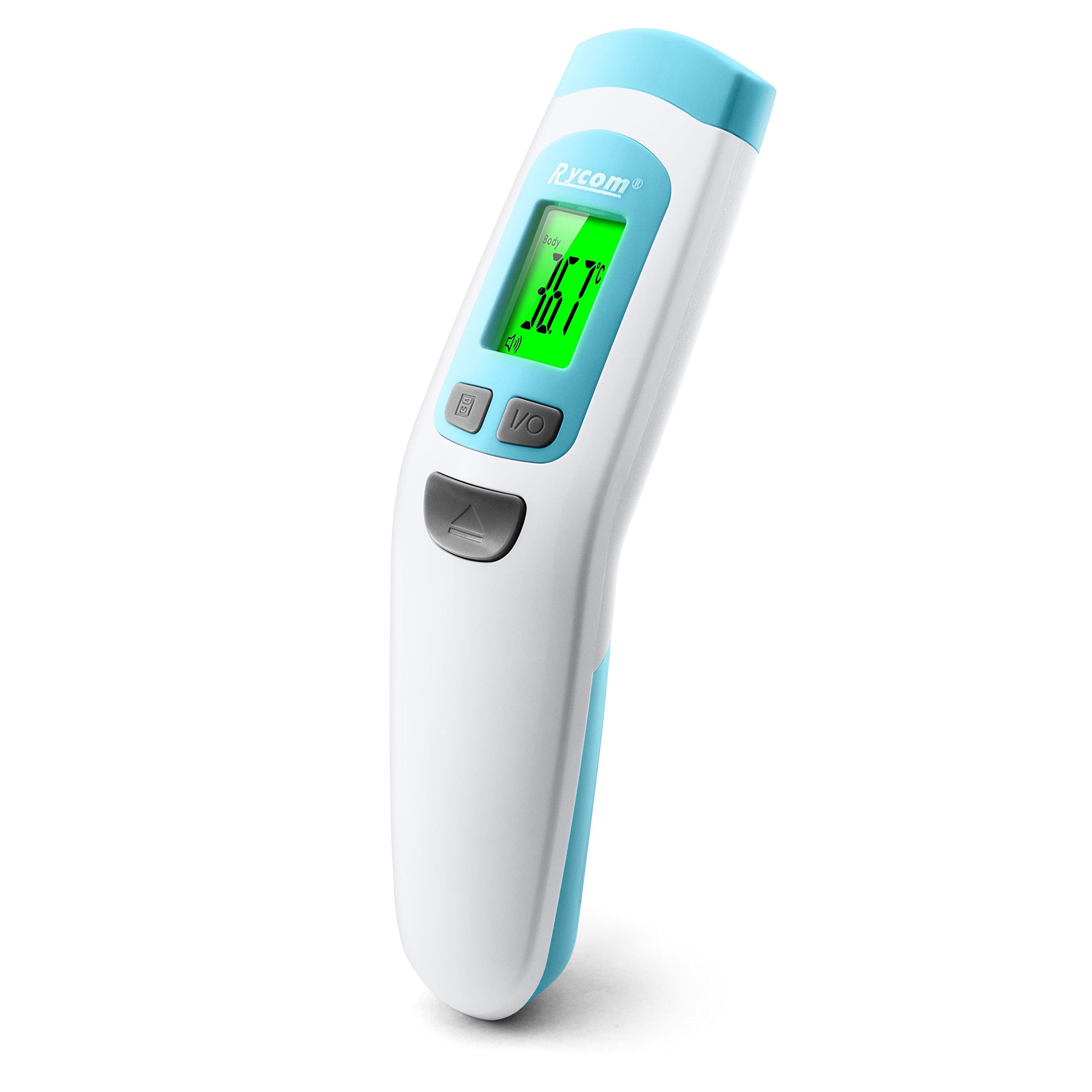 Rycom JXB190 Digital Fever Thermometer Measurement Gun Forehead Infrared Non-Contact IR Clinical for Newborn Baby Kid Child Adult Body Temperature Object Surface Temperature LCD Backlight