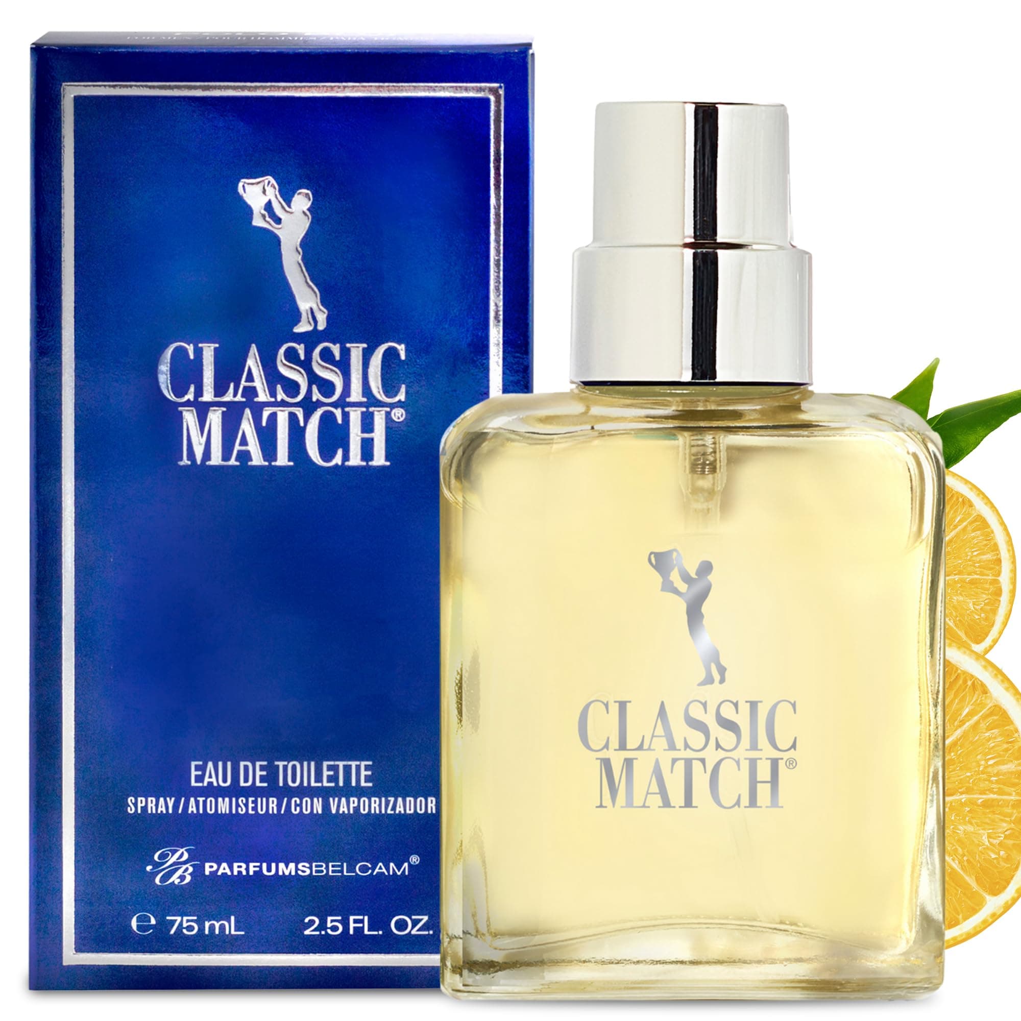 Blue Classic Match Eau de Toilette Spray for Men – Modern Citrus Fougere Fragrance, Notes of Melon, Moss and Patchouli, Cologne Alternative, Signature Fragrance – 2.54 Fl Oz